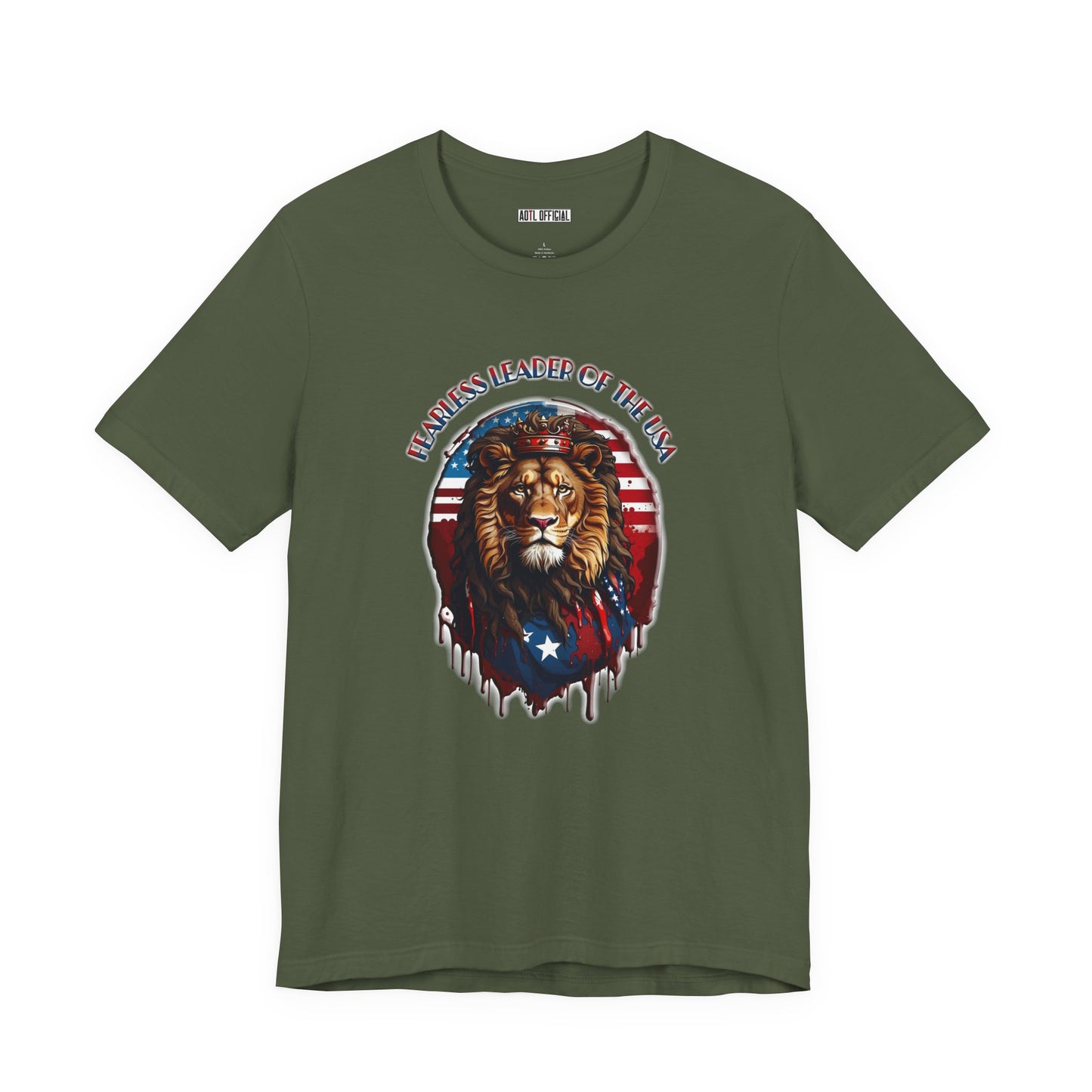 Lion of Judah: Fearless Leader of Faith Patriotic Christian Unisex Short Sleeve Tee