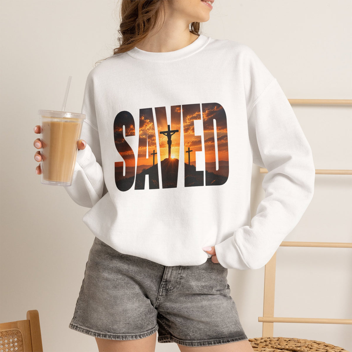 Saved — By the Cross Christian  Sweatshirt