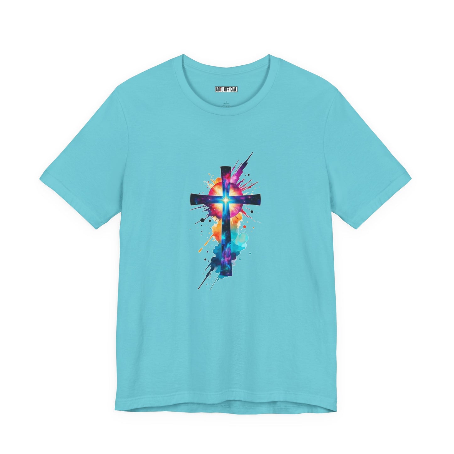 Cosmic Reverence Cross Christian Unisex Short Sleeve Tee
