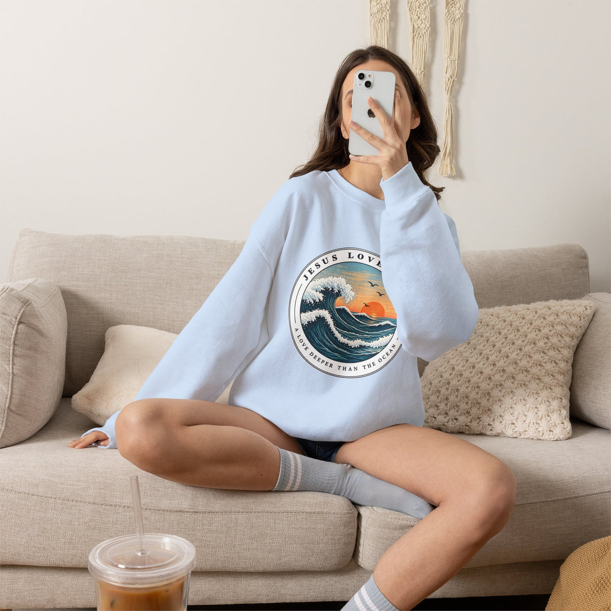 Jesus Loves You — A Love Deeper Than the Ocean Christian  Sweatshirt