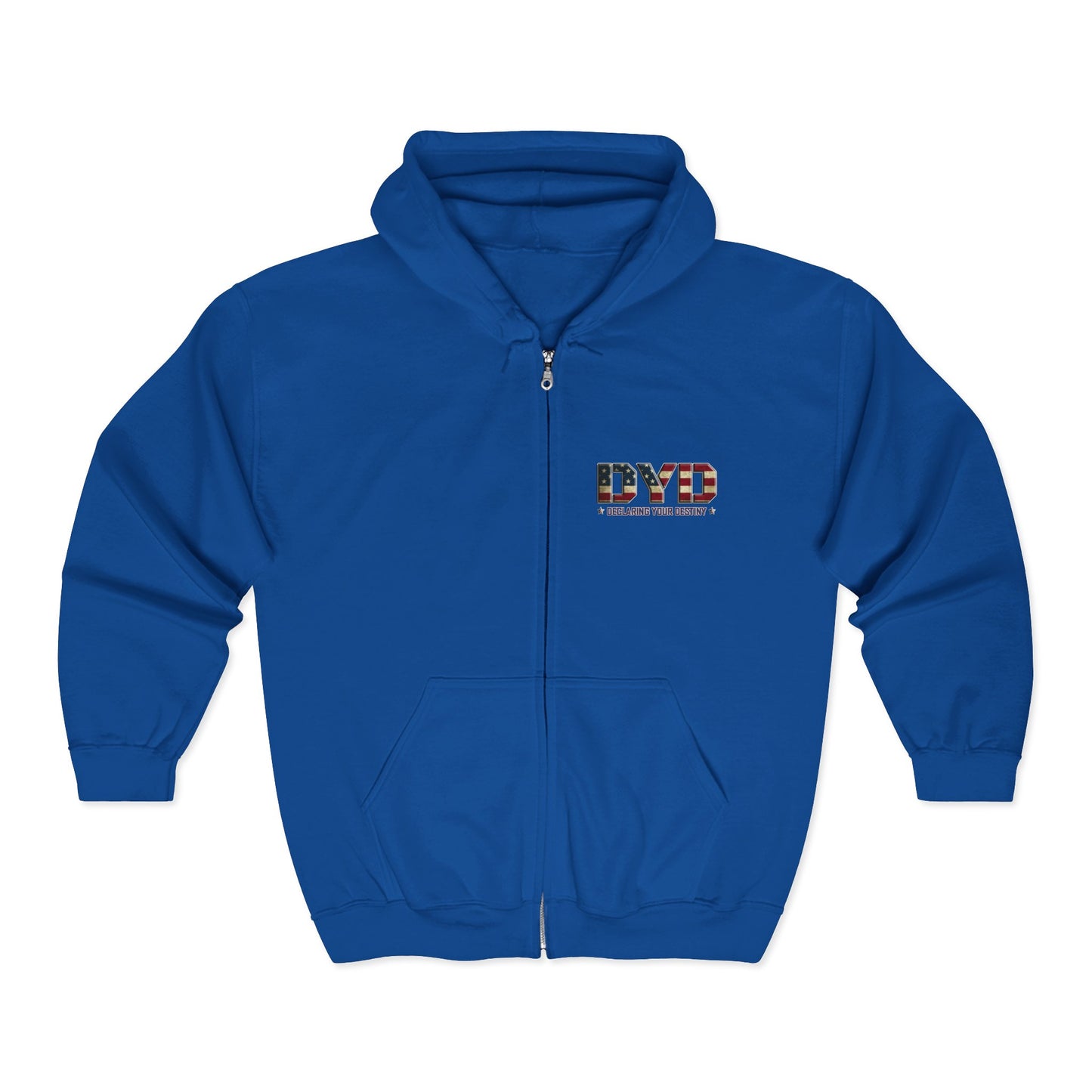 DYD  Single Sided Full-Zip Sweatshirt featuring the USA Declaring Your Destiny logo
