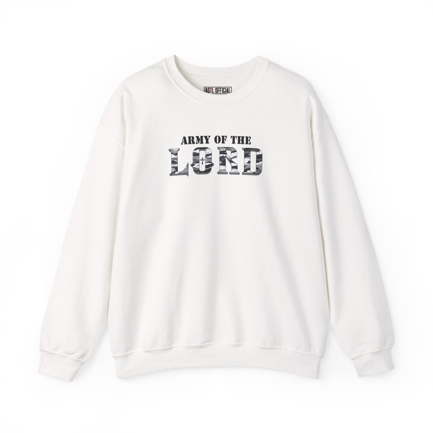 White Camo Army of the Lord Unisex Heavy Blend™ Crewneck Sweatshirt