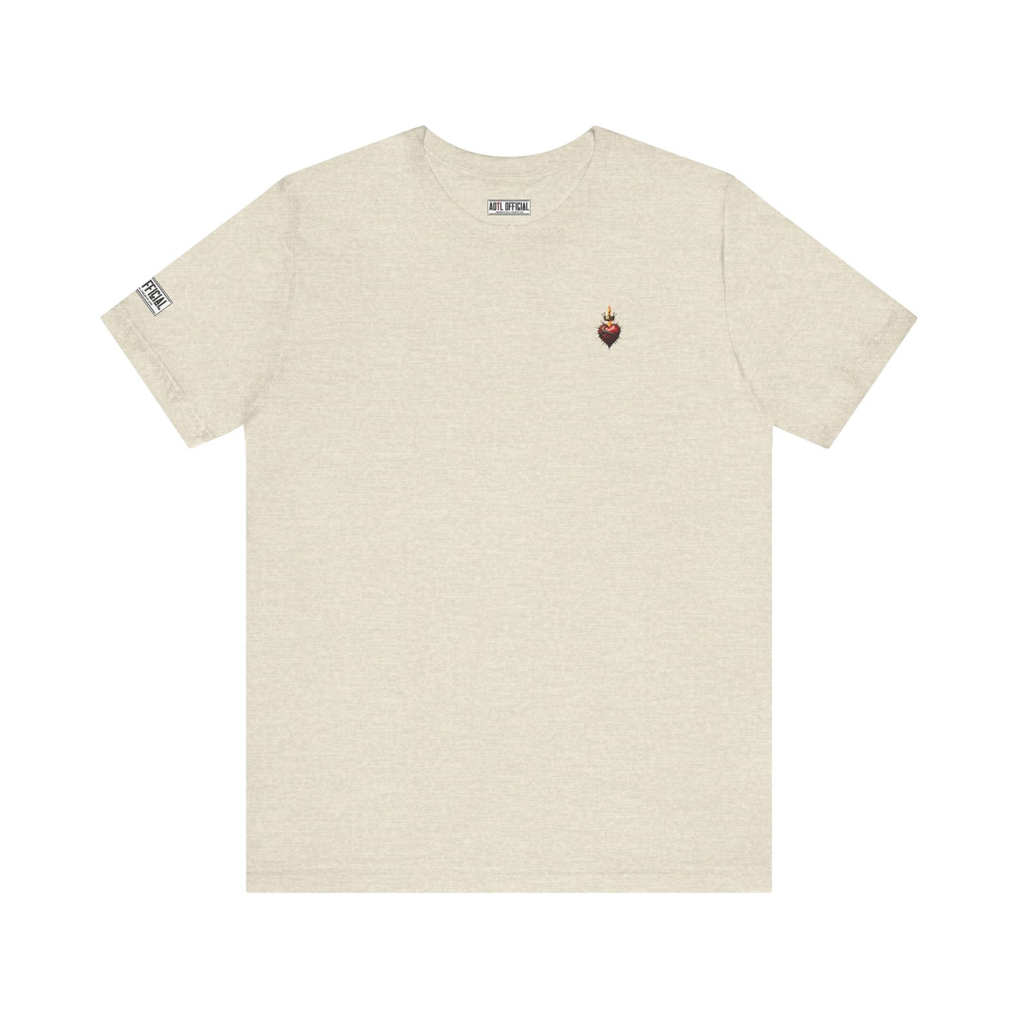 Sacred Heart Micro Emblem Unisex Christian T-shirt