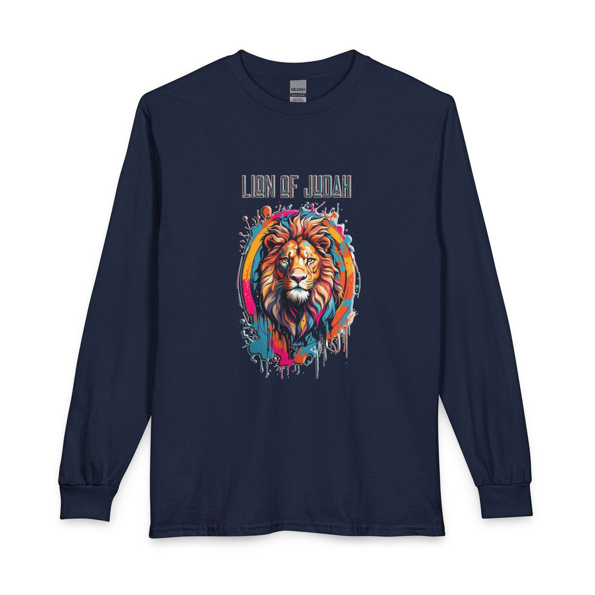 Lion Of Judah Graffiti Drip Christian Long Sleeve Shirt