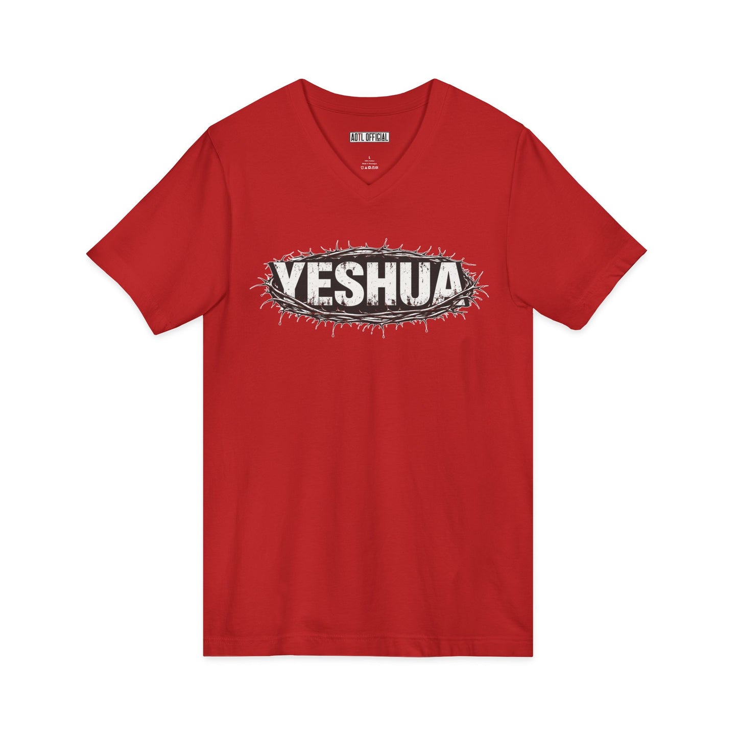 Yeshua Crown Of Thorns Christian V-Neck Tee