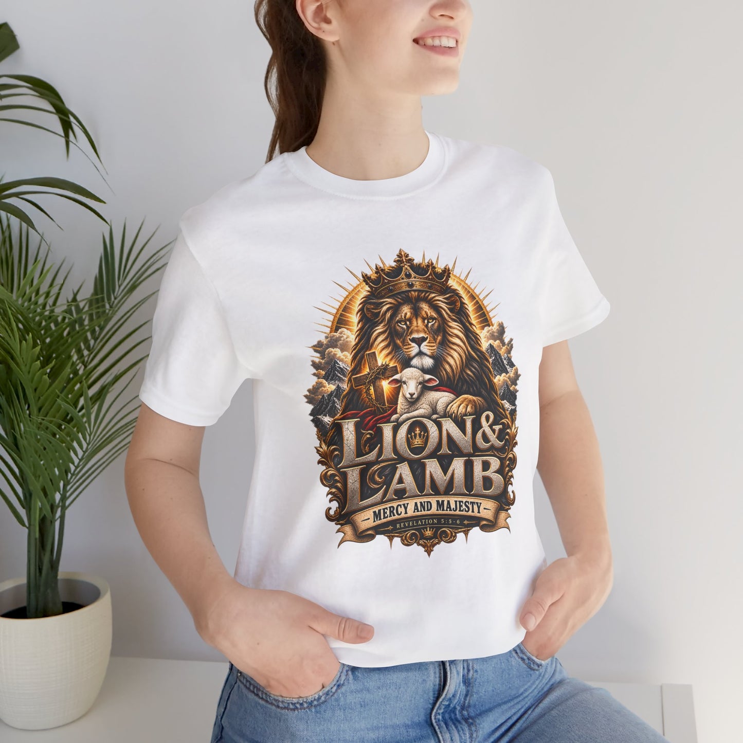 Lion & Lamb – Mercy and Majesty Christian T-shirt