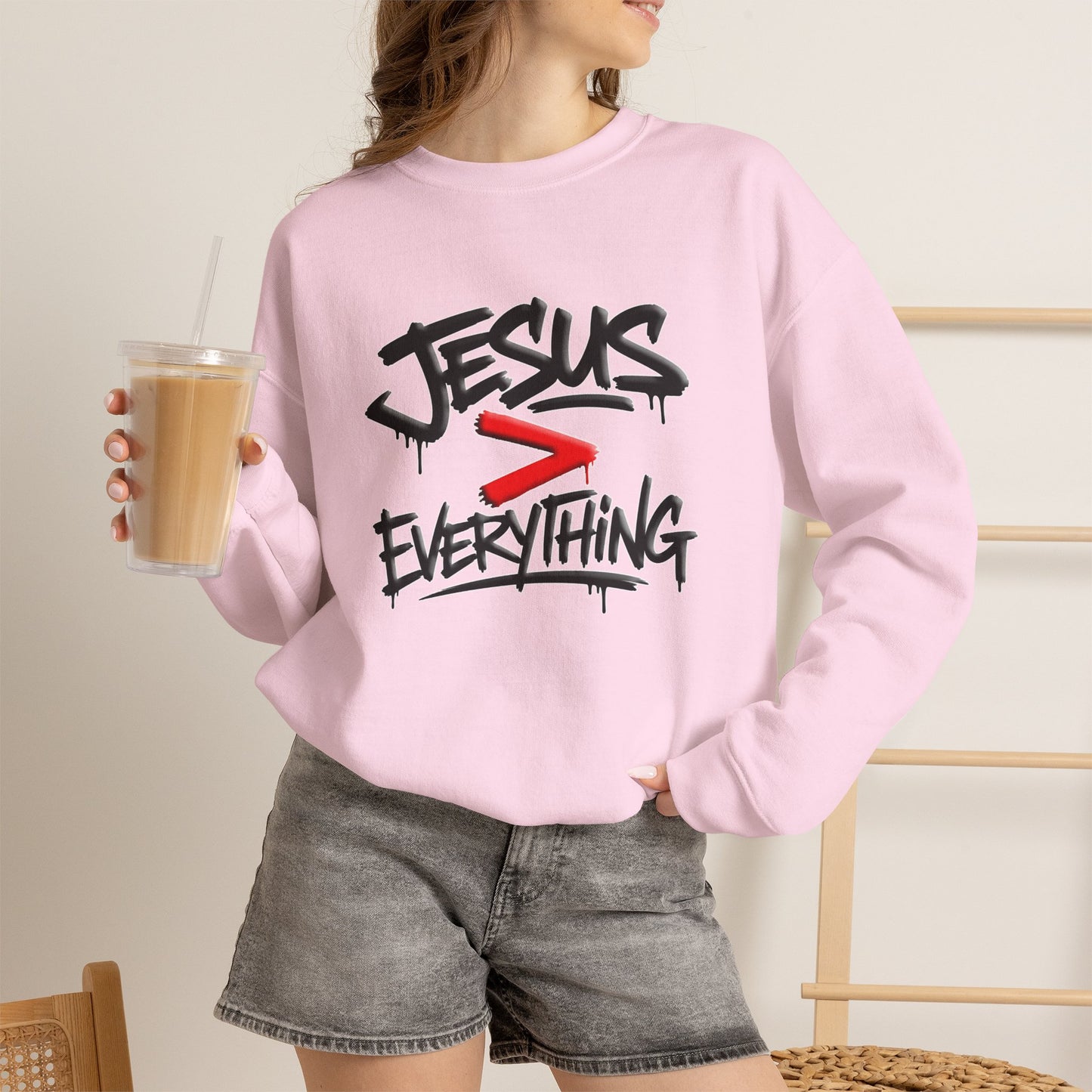 Jesus > Everything Graffiti Christian Sweatshirt