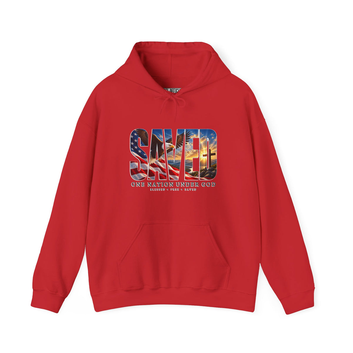Saved-One Nation Under God Christian Hoodie