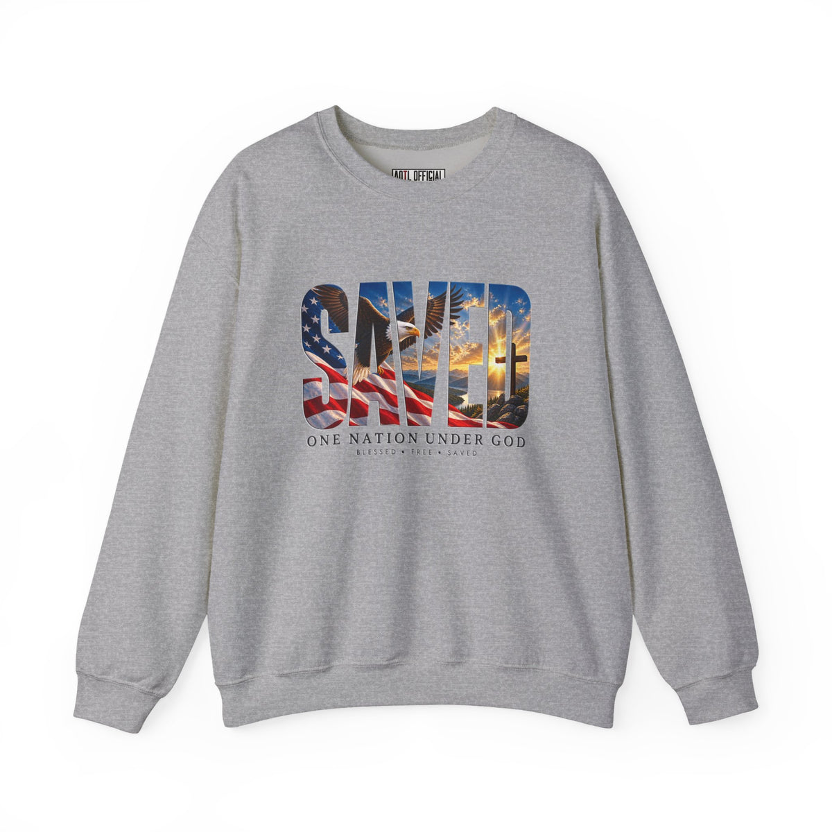 Saved-One Nation Under God Christian Sweatshirt