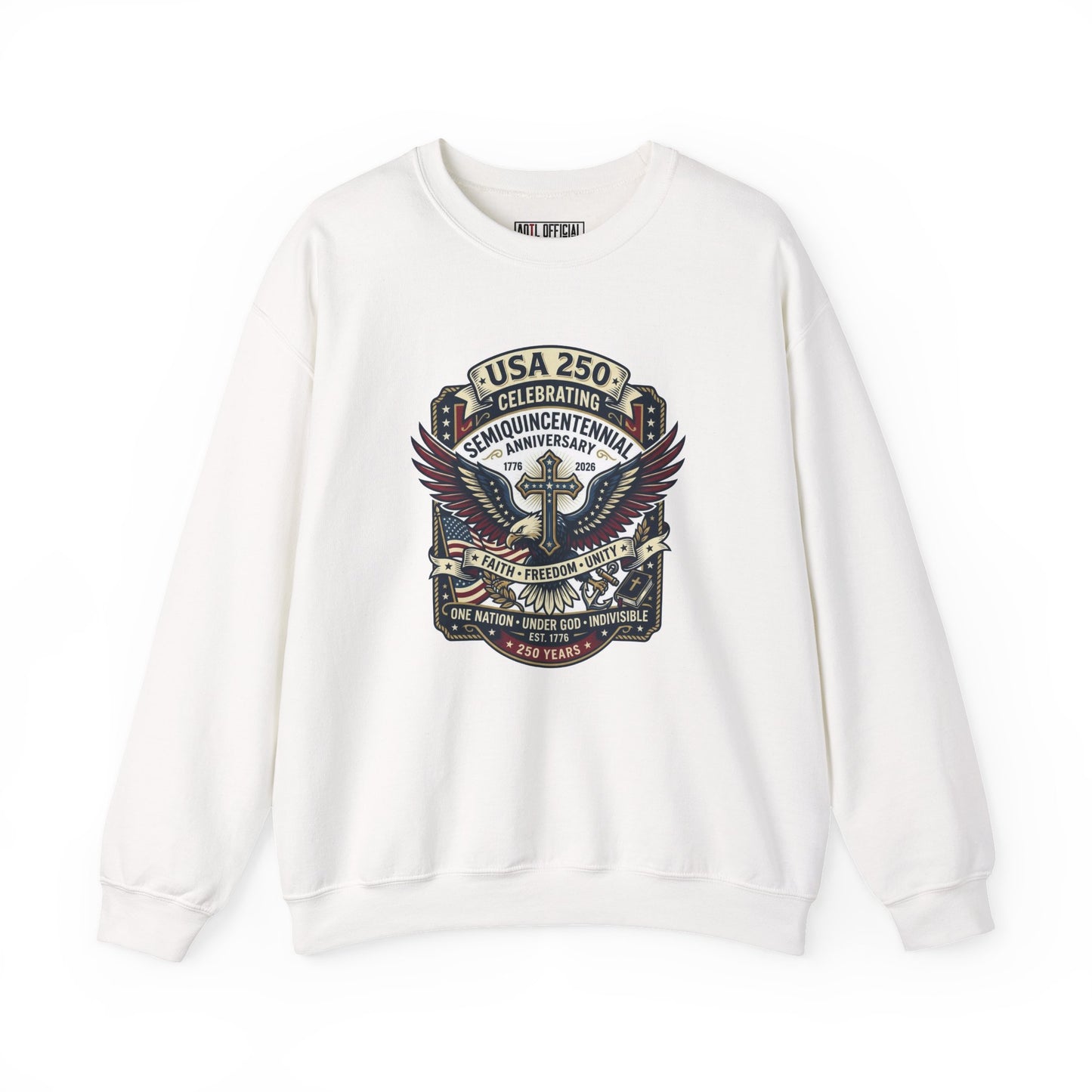 250 year Anniversary One Nation Under God V2 Christian Sweatshirt
