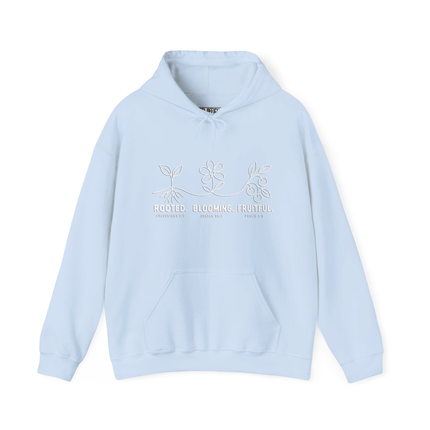 Rooted. Blooming. Fruitful. Christian Hoodie