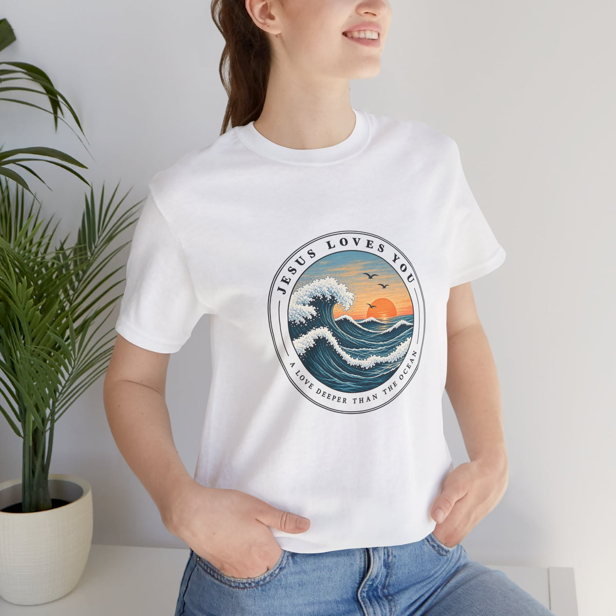 Jesus Loves You — A Love Deeper Than the Ocean Christian T-shirt
