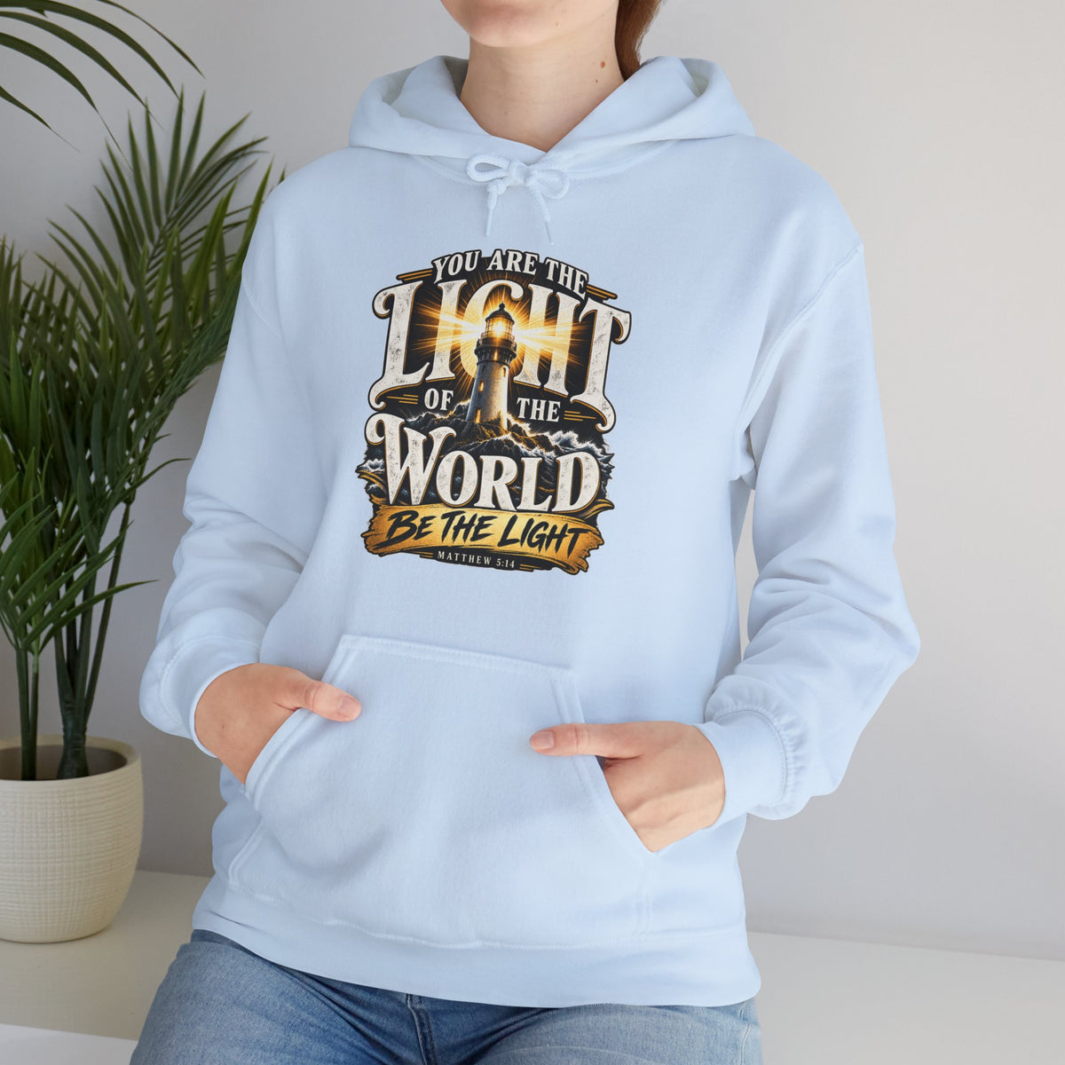 You Are the Light of the World – Matthew 5:14 Lighthouse Design Christian Hoodie