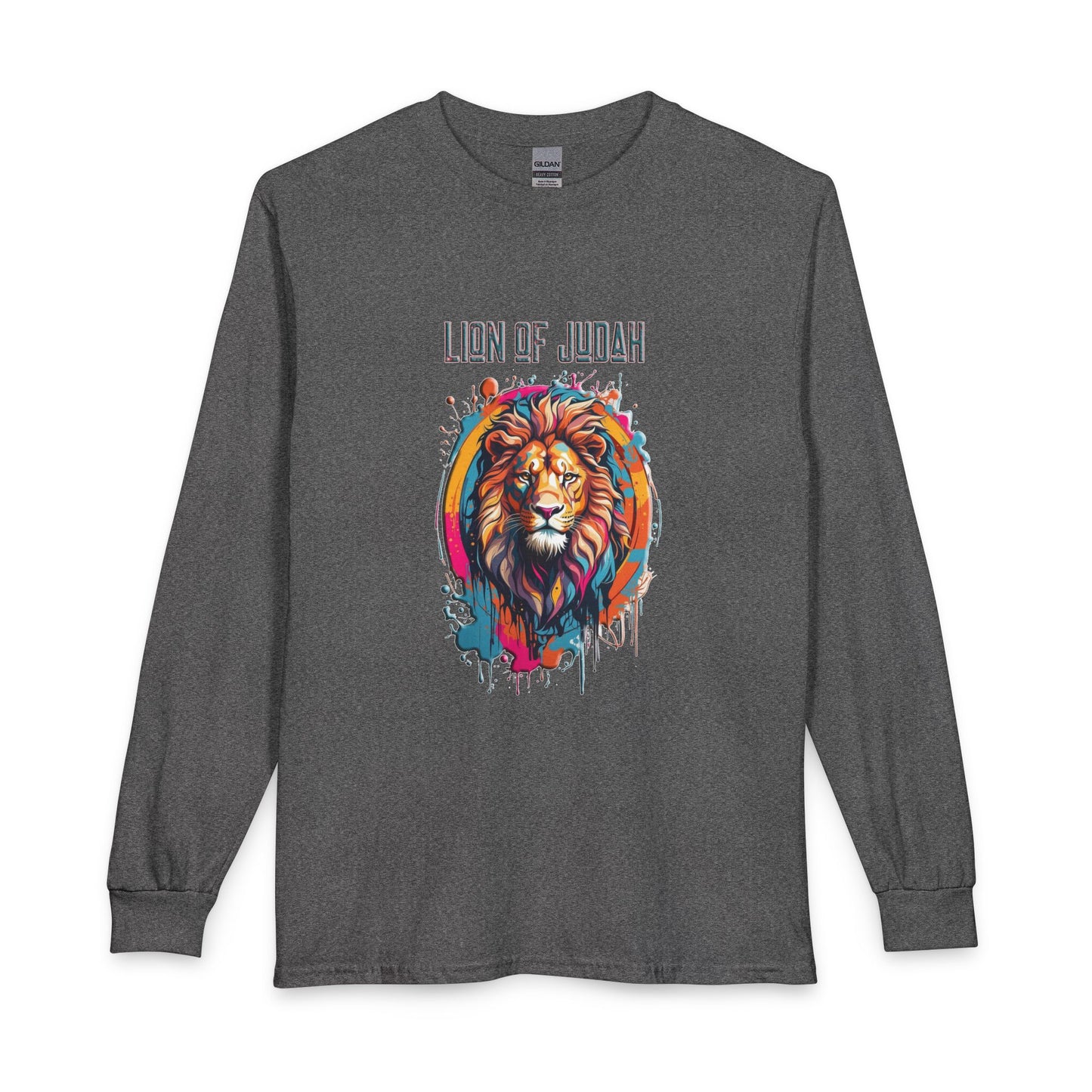 Lion Of Judah Graffiti Drip Christian Long Sleeve Shirt