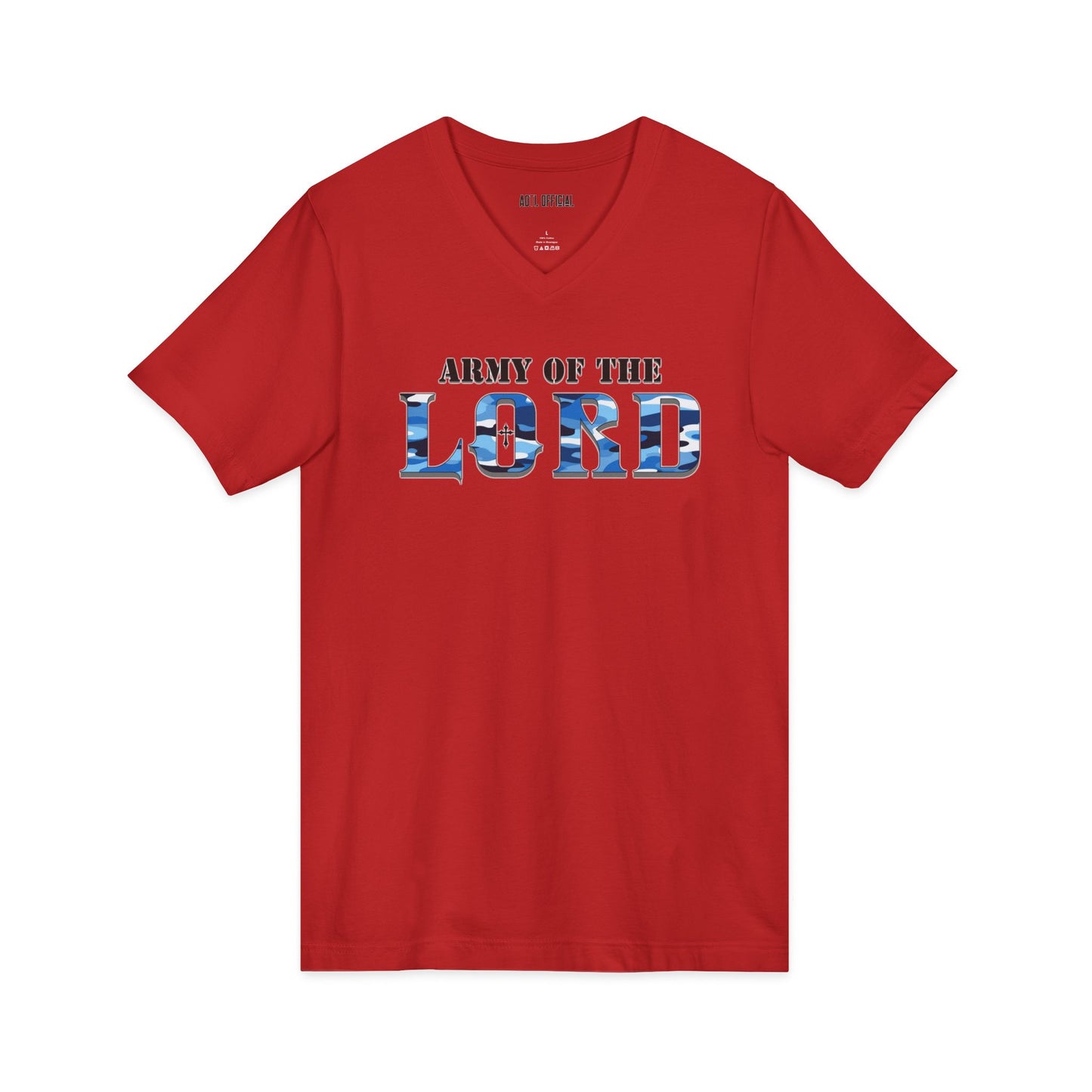 Blue Army of the Lord V-neck Tee
