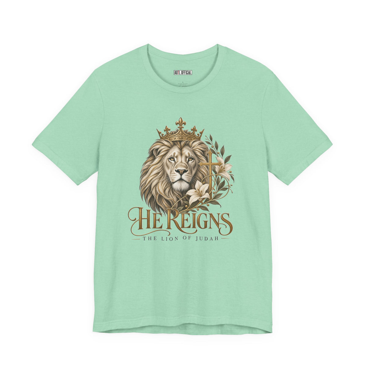 Lion of Judah — He Reigns Christian T-shirt