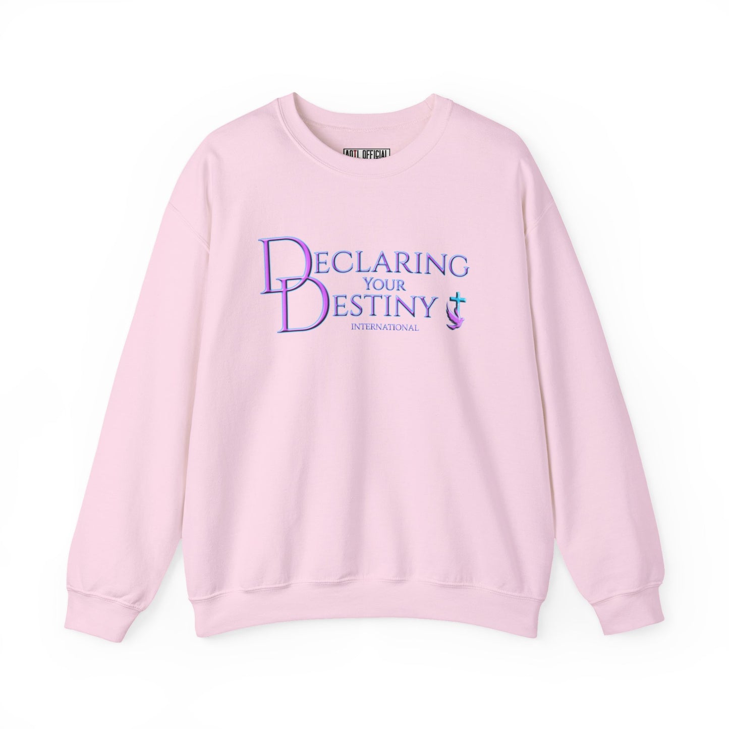 Declaring Your Destiny Purple -Teal logo/ Ephesians 3:20  Unisex Heavy Blend™ Crewneck Sweatshirt