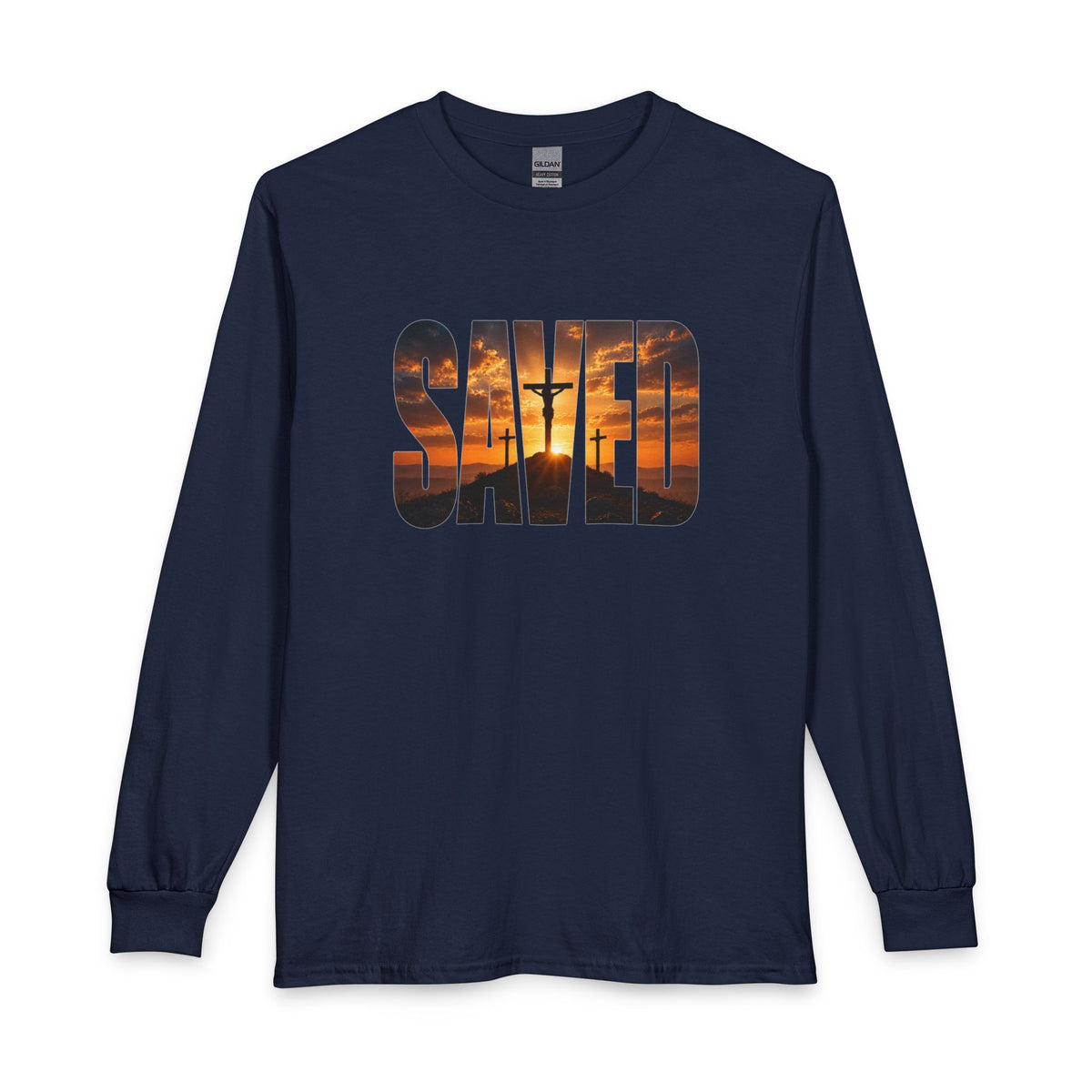 Saved — By the Cross Christian Long Sleeve Shirt