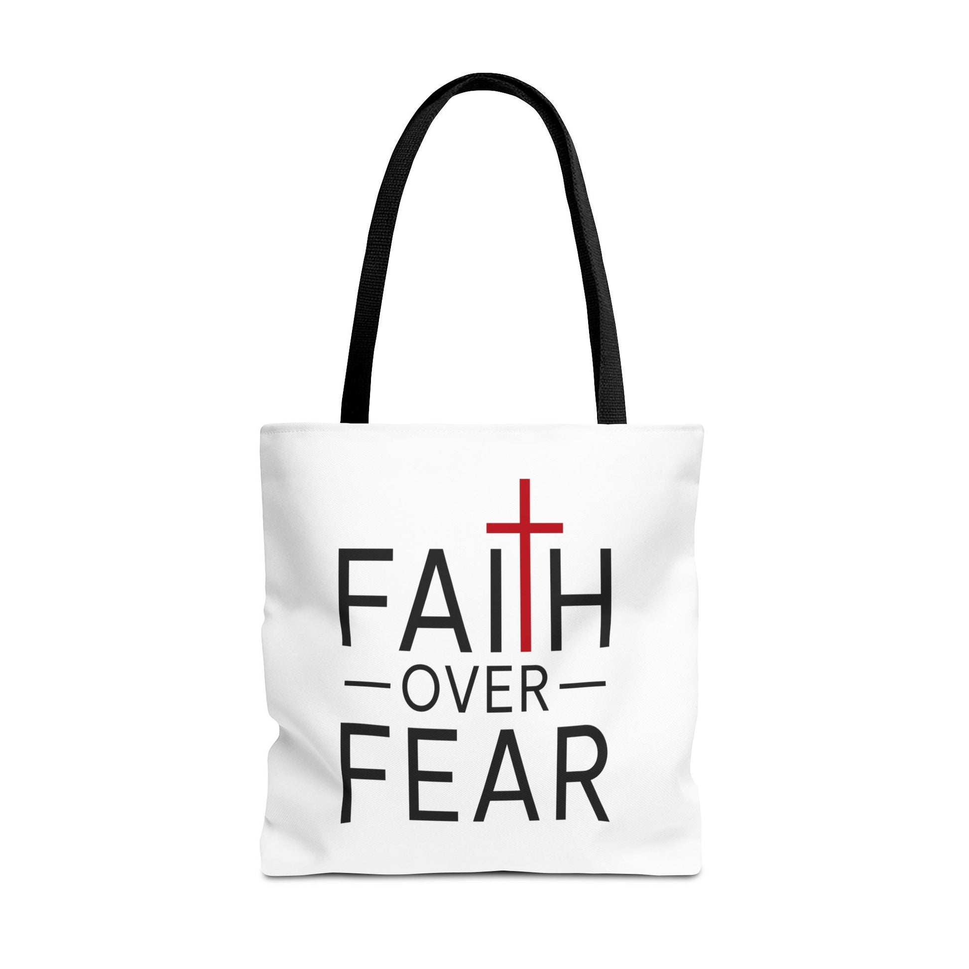 Faith Over Fear/ Team Jesus Christian tote bag faith-inspired design
