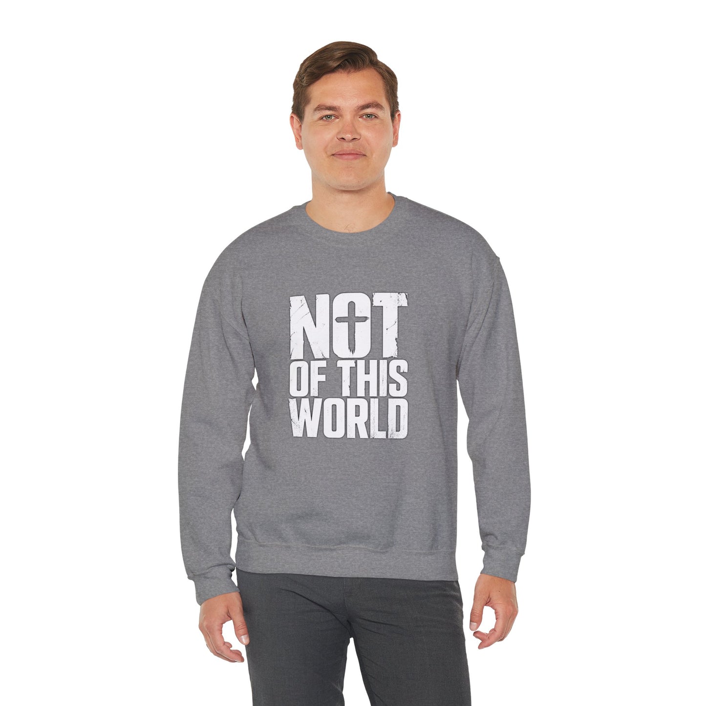 Not Of This World White Text Christian Sweatshirt