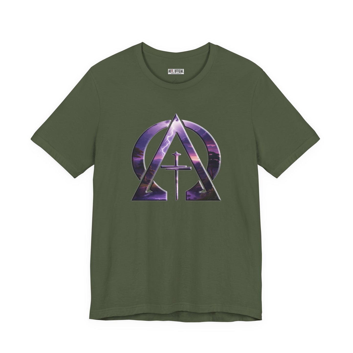 Divine Reign Amidst Nature's Majesty Alpha and Omega Unisex Short Sleeve Tee