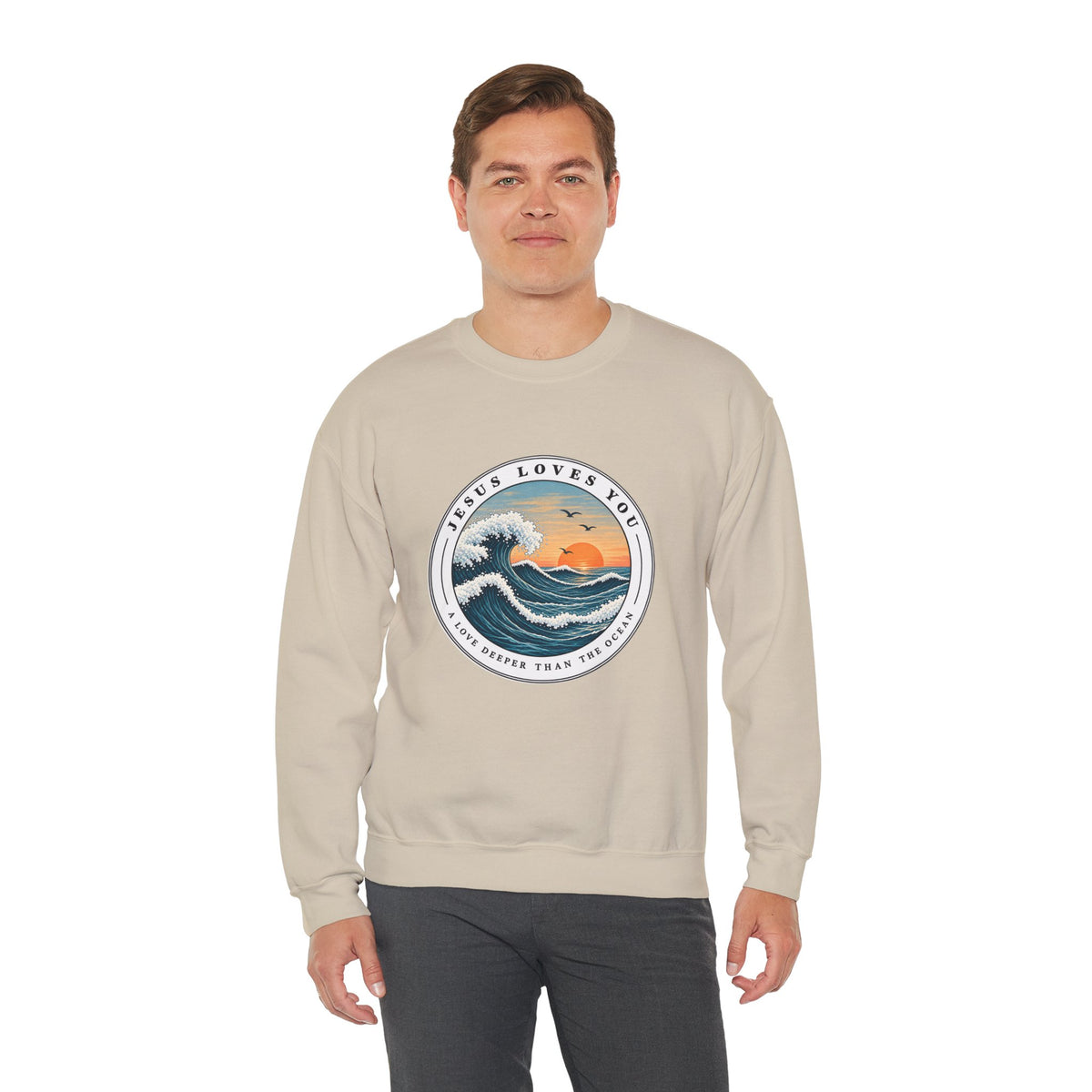 Jesus Loves You — A Love Deeper Than the Ocean Christian  Sweatshirt