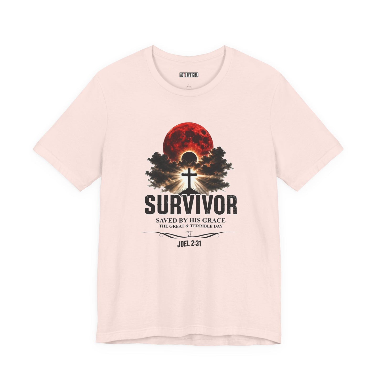 Survivor – Saved by His Grace (Joel 2:31) Unisex Short Sleeve Tee