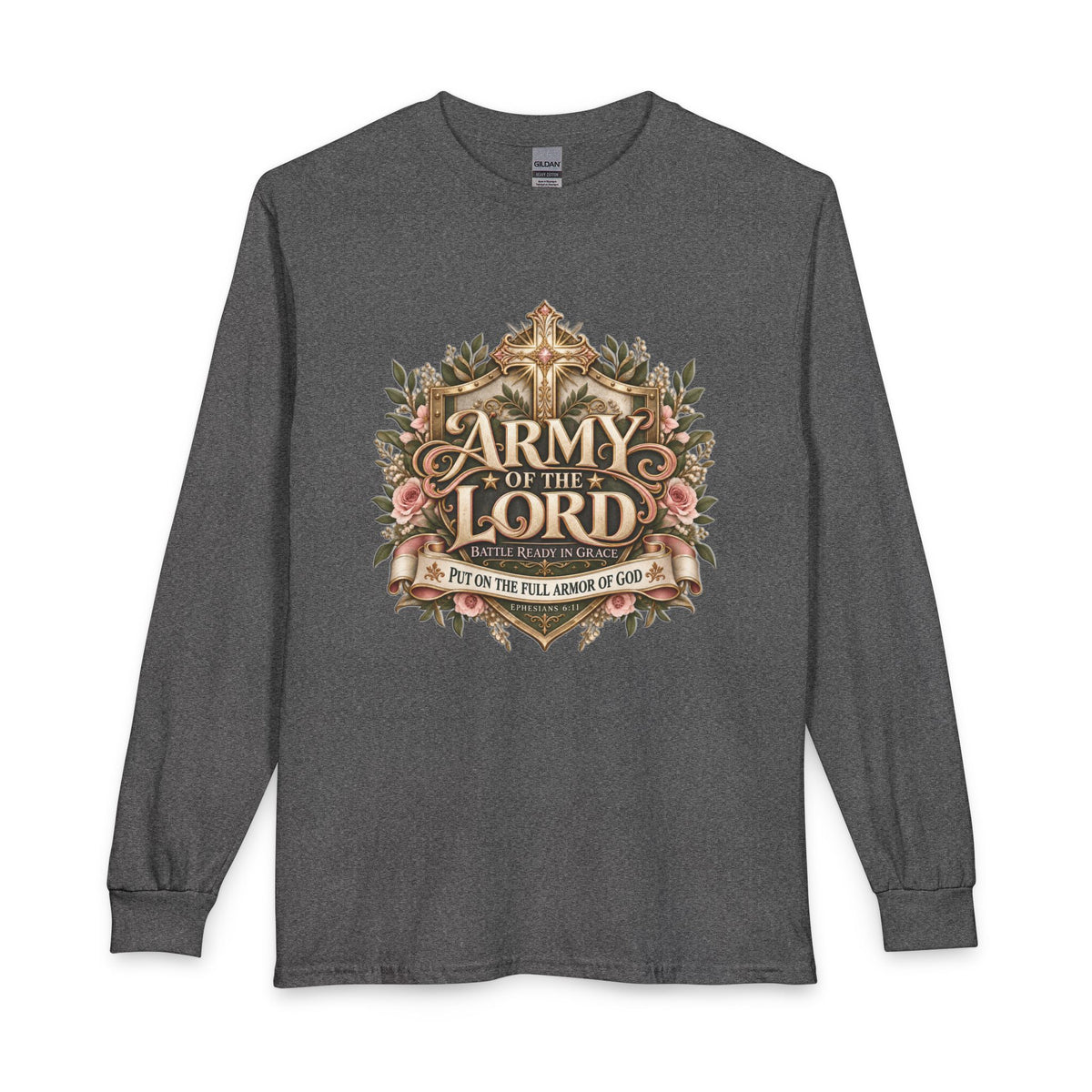 Army of the Lord — Battle Ready in Grace Christian Long Sleeve Shirt