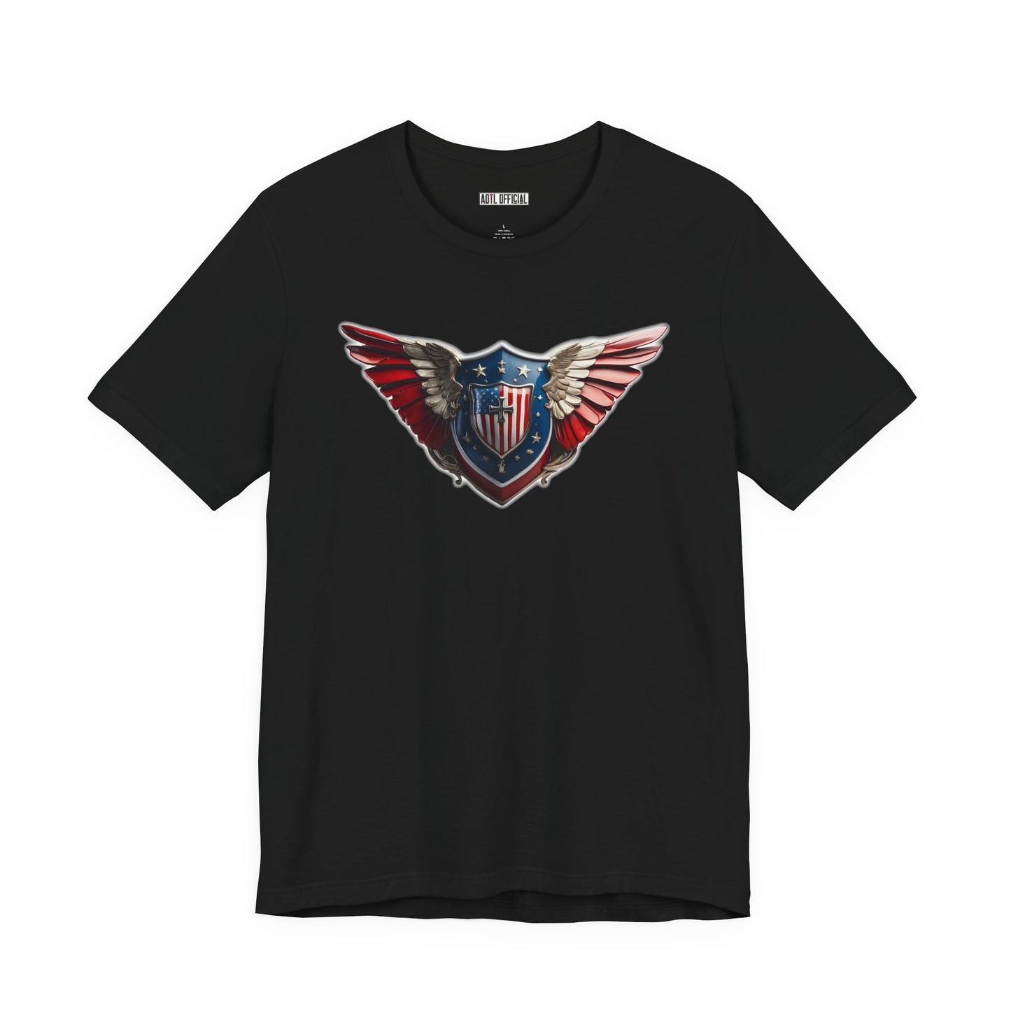 3D Winged Shield Christian Patriotic Unisex Short Sleeve Tee