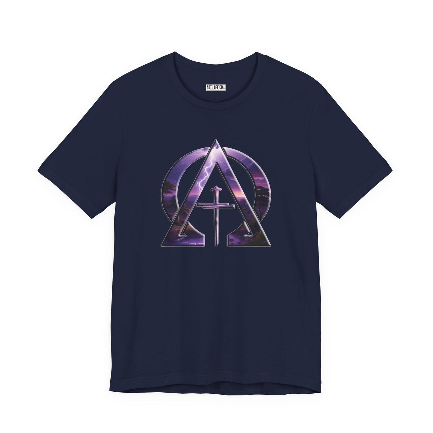 Divine Reign Amidst Nature's Majesty Alpha and Omega Unisex Short Sleeve Tee