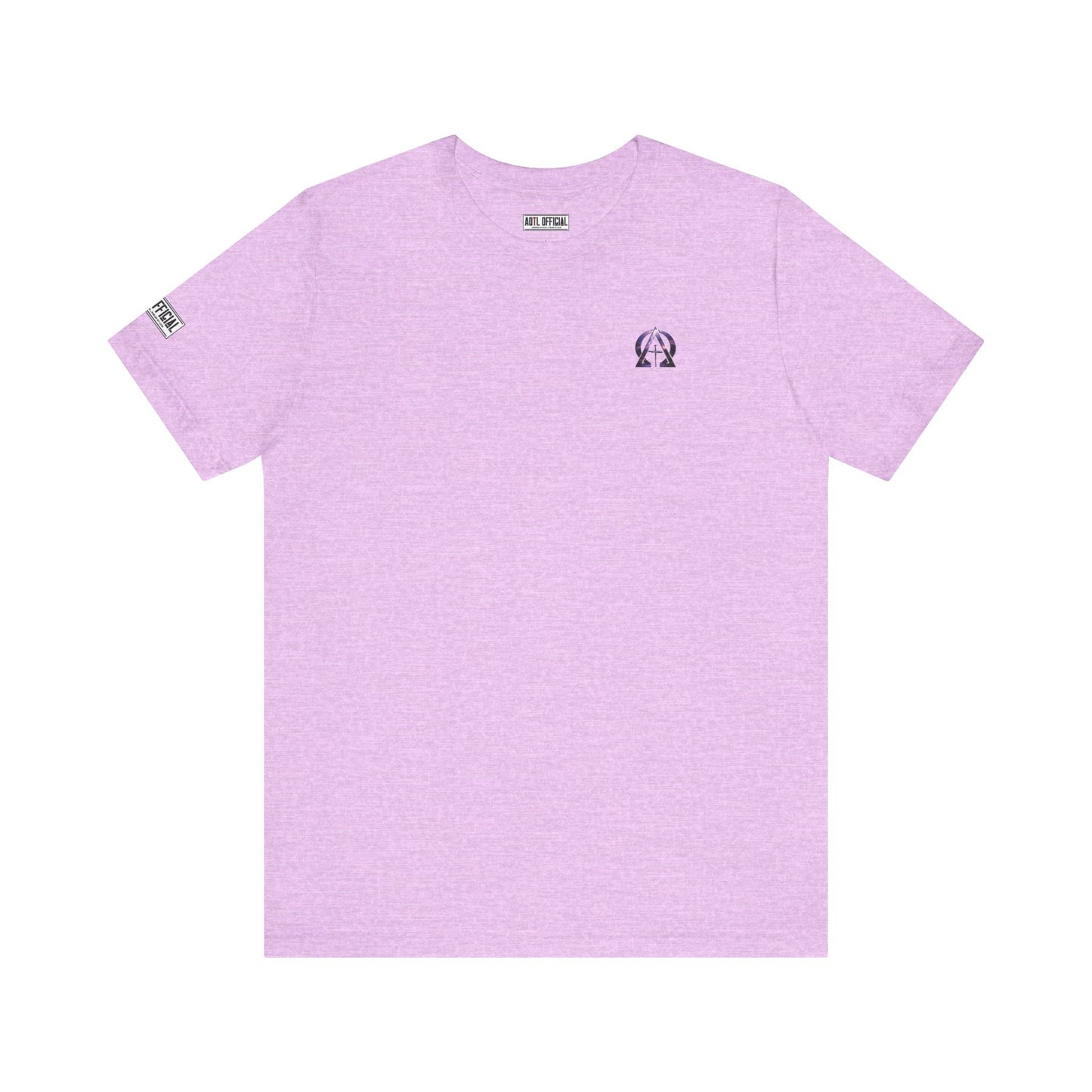 Alpha & Omega Purple Lightning Micro Emblem Unisex Christian T-shirt