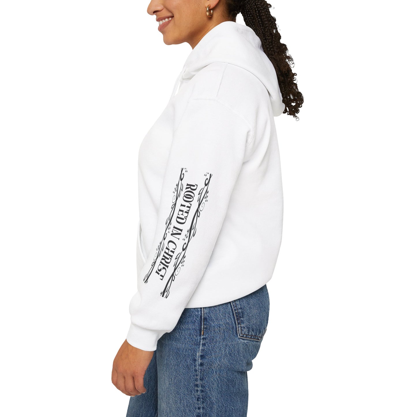 Planted In Grace With Powerful Sleeve Message Unisex Heavy Blend™ Hooded Sweatshirt