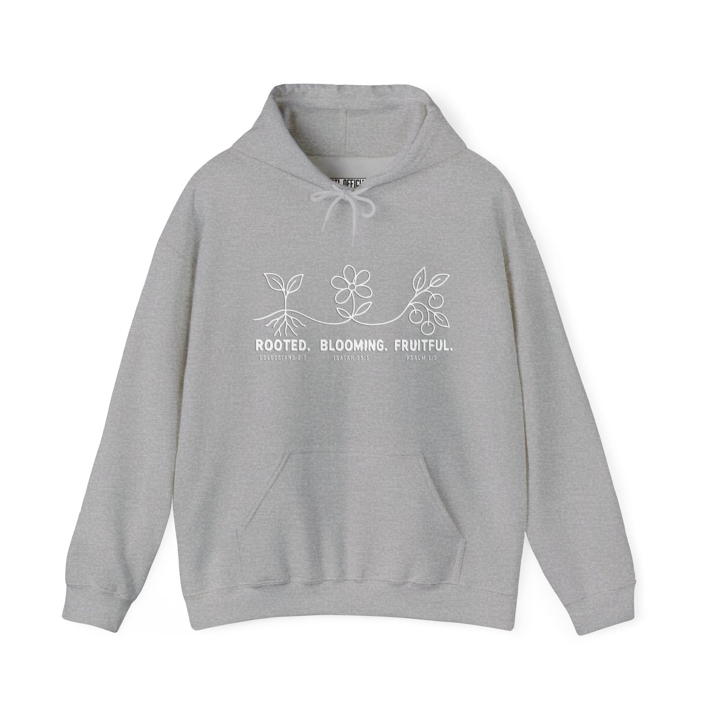 Rooted. Blooming. Fruitful. Christian Hoodie