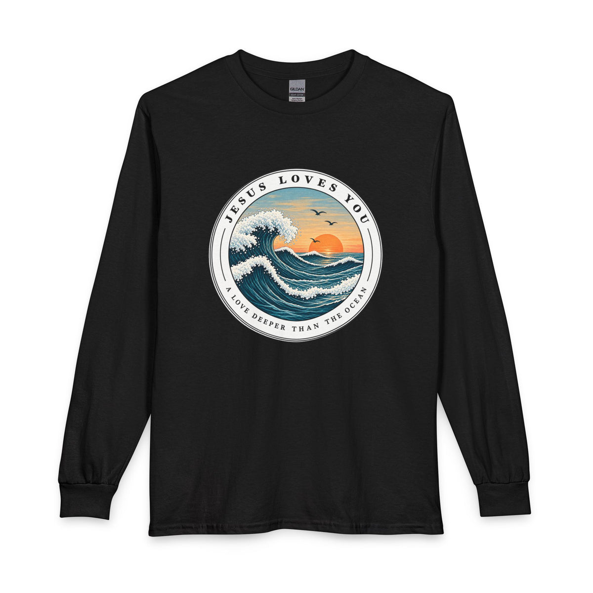 Jesus Loves You — A Love Deeper Than the Ocean Christian Long Sleeve Shirt