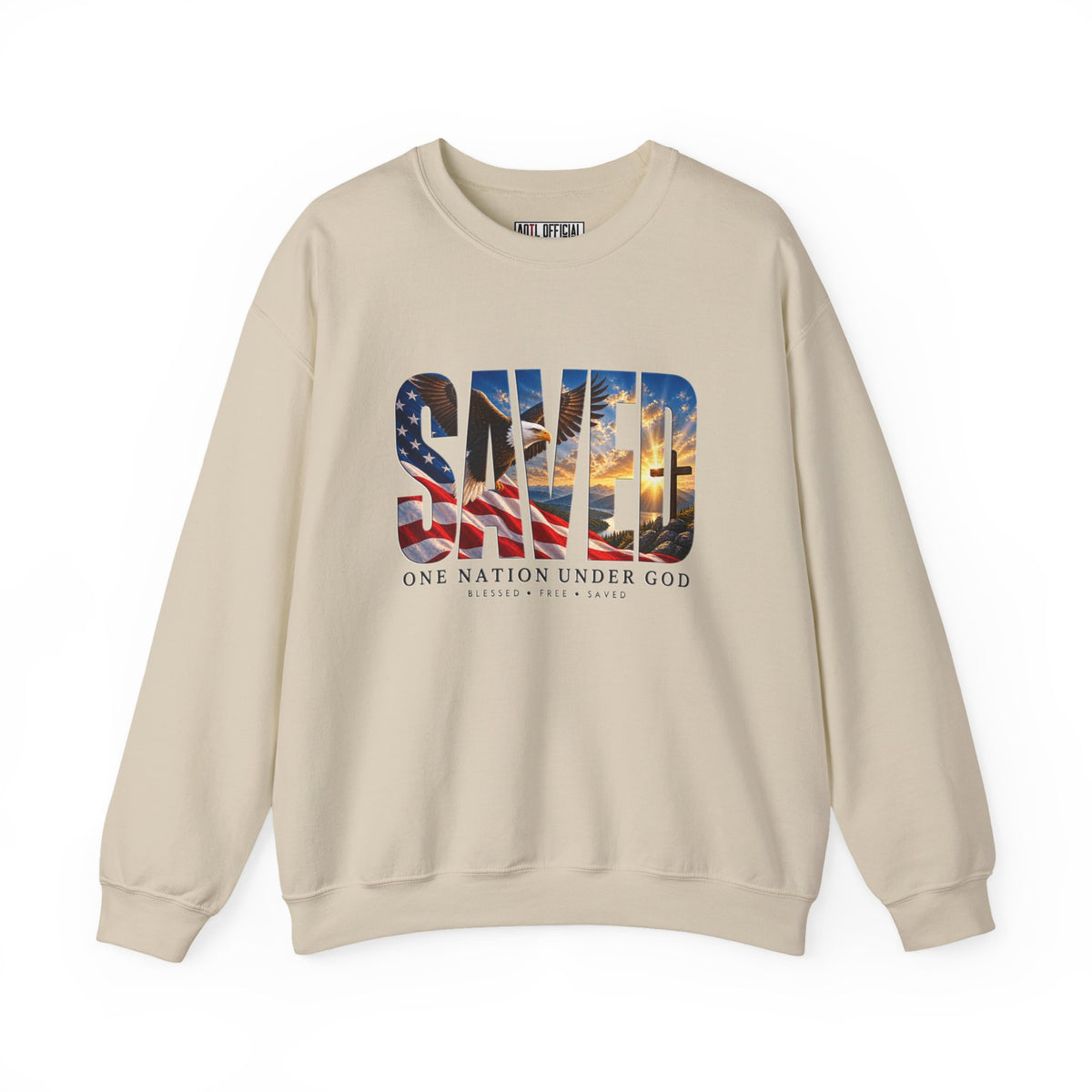 Saved-One Nation Under God Christian Sweatshirt