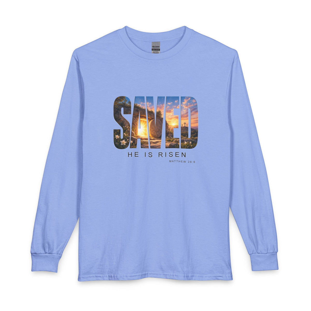 Saved-He Is Risen Christian Long Sleeve Shirt