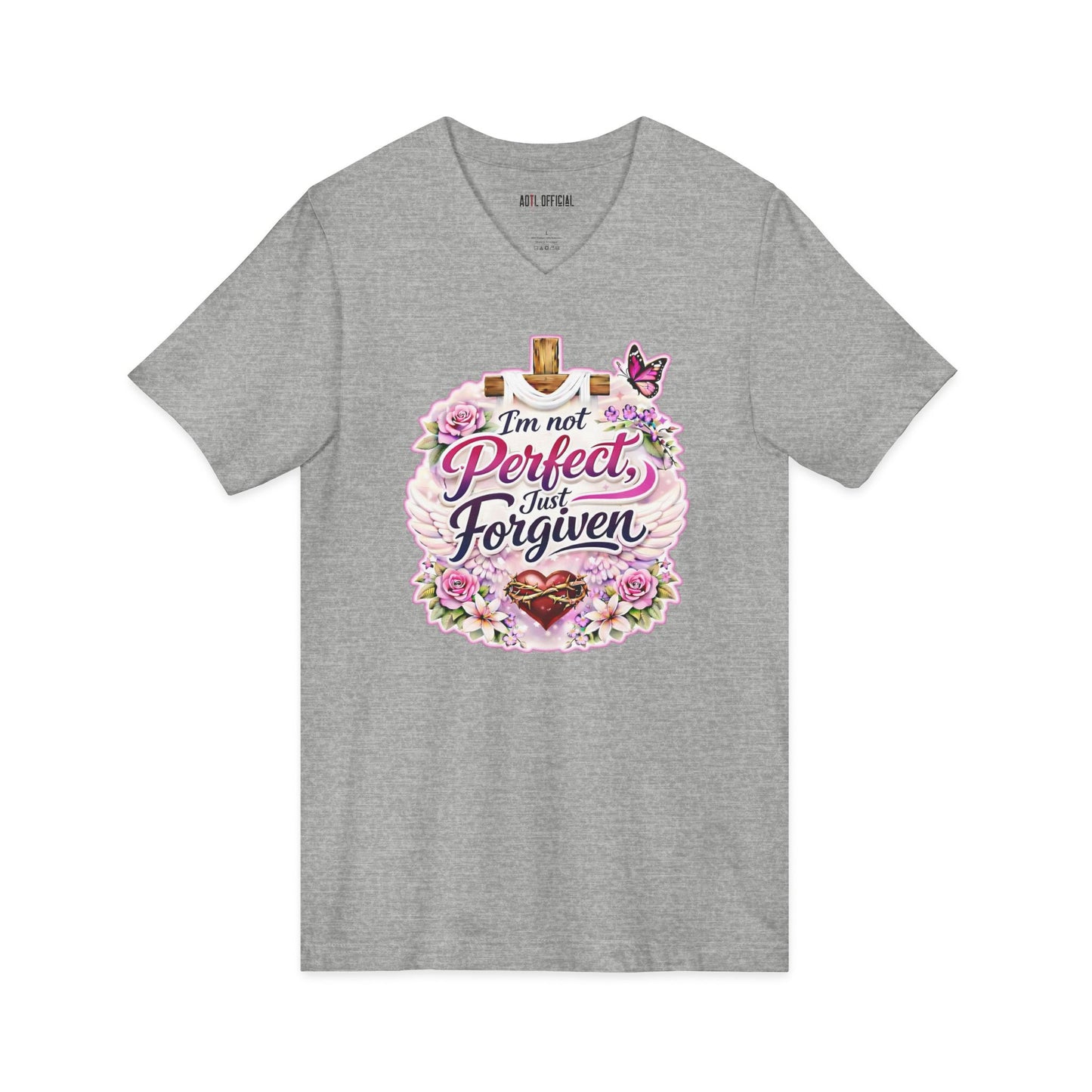 I'm Not Perfect, Just Forgiven Nature Edition V-Neck Tee