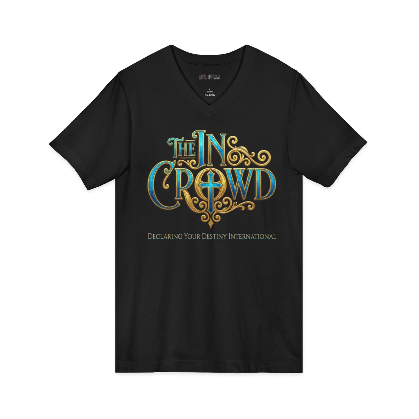 Ornate Blue and Gold The In Crowd DYD  V-Neck Tee