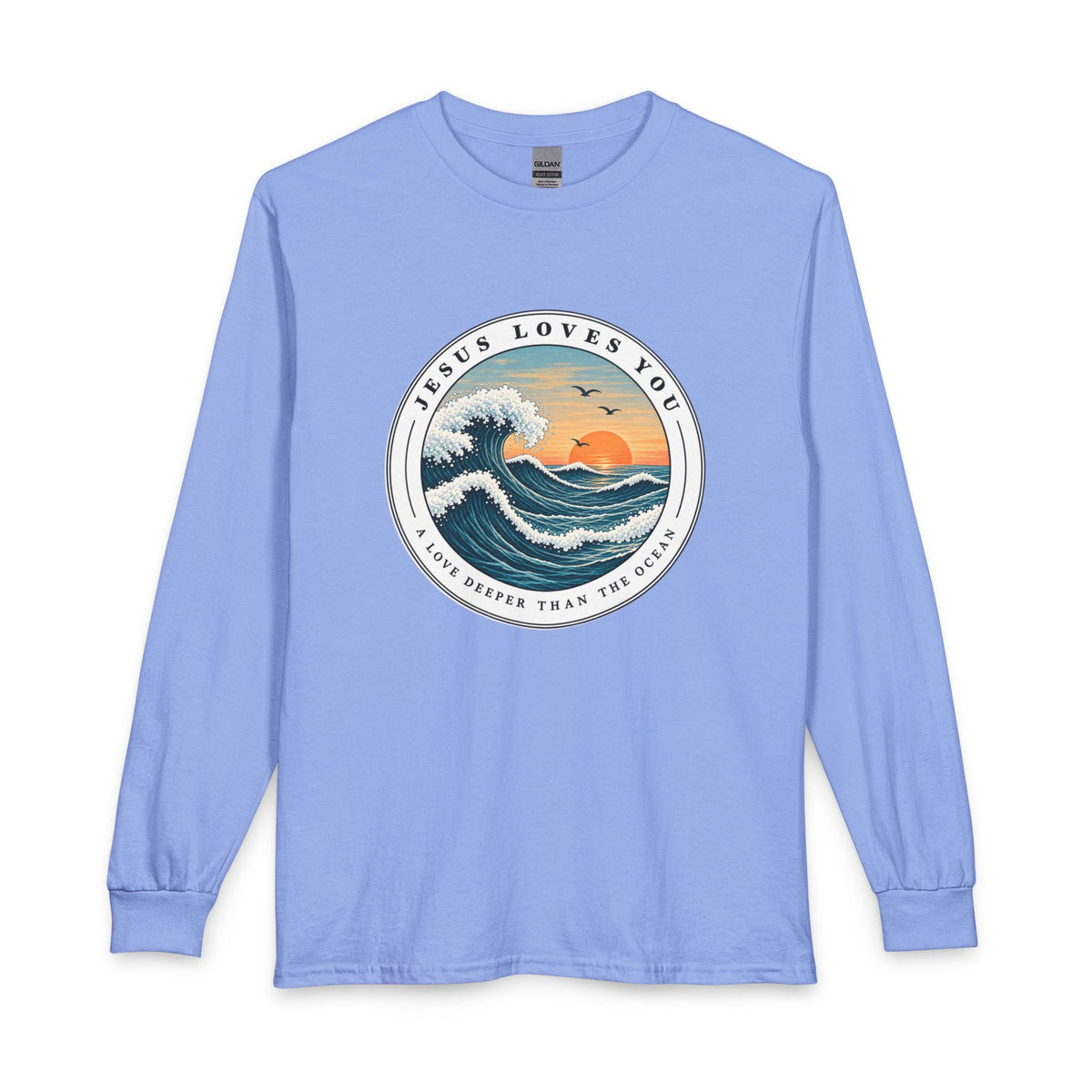 Jesus Loves You — A Love Deeper Than the Ocean Christian Long Sleeve Shirt