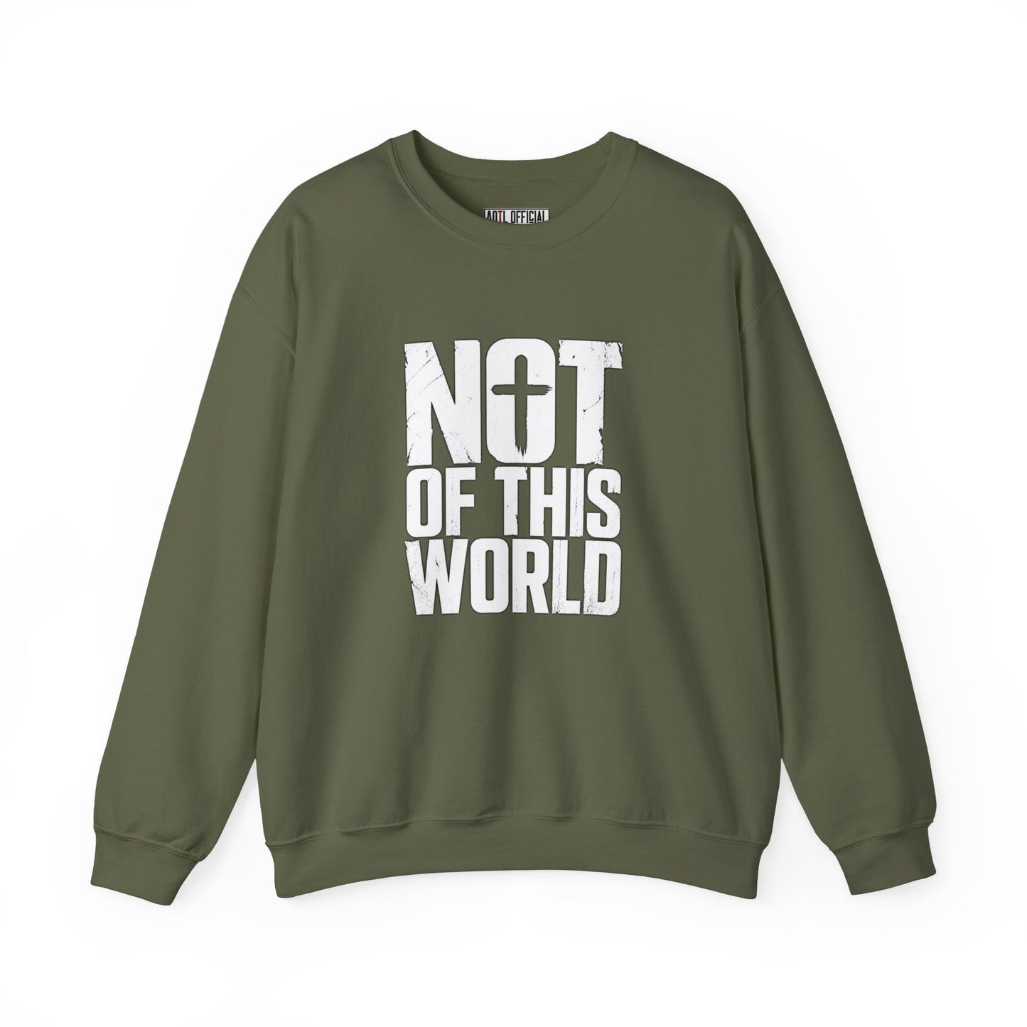 Not Of This World White Text Christian Sweatshirt