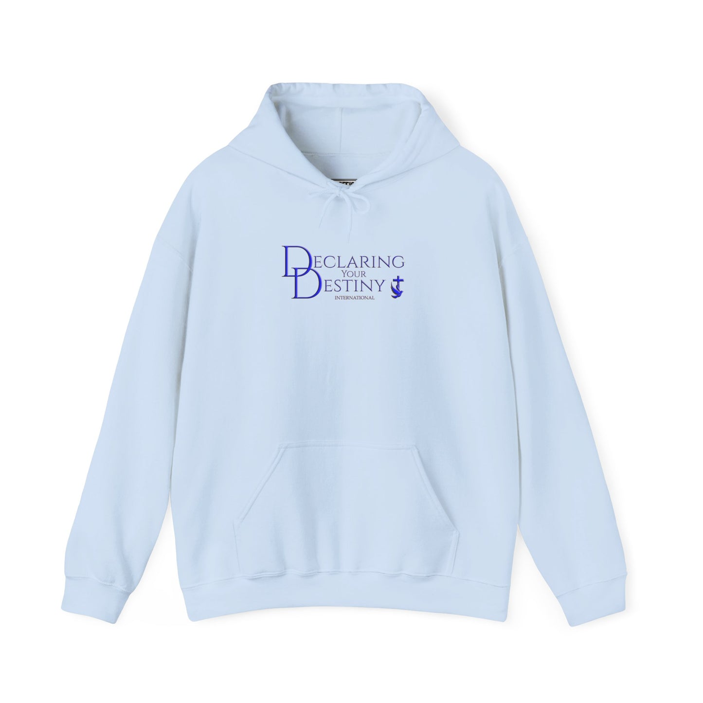Declaring Your Destiny Blue & Gold logo/ Alpha & Omega Jesu Walking On Water Unisex Heavy Blend™ Hooded Sweatshirt