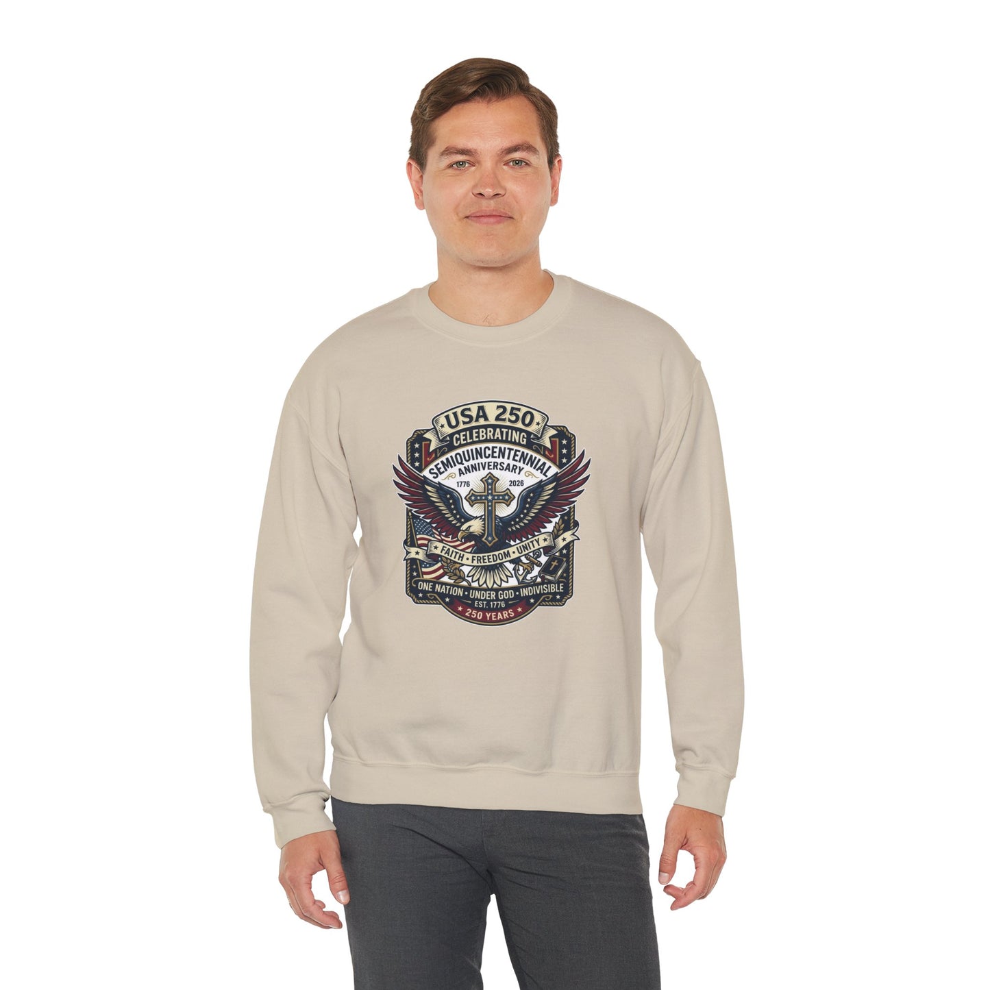 250 year Anniversary One Nation Under God V2 Christian Sweatshirt
