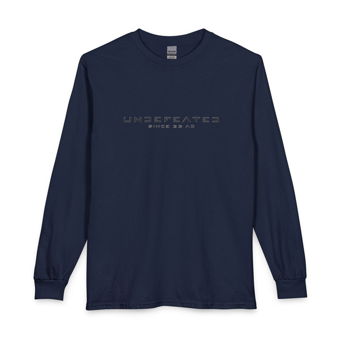 Undefeated Since 33 AD Modern Script Christian Long Sleeve Shirt