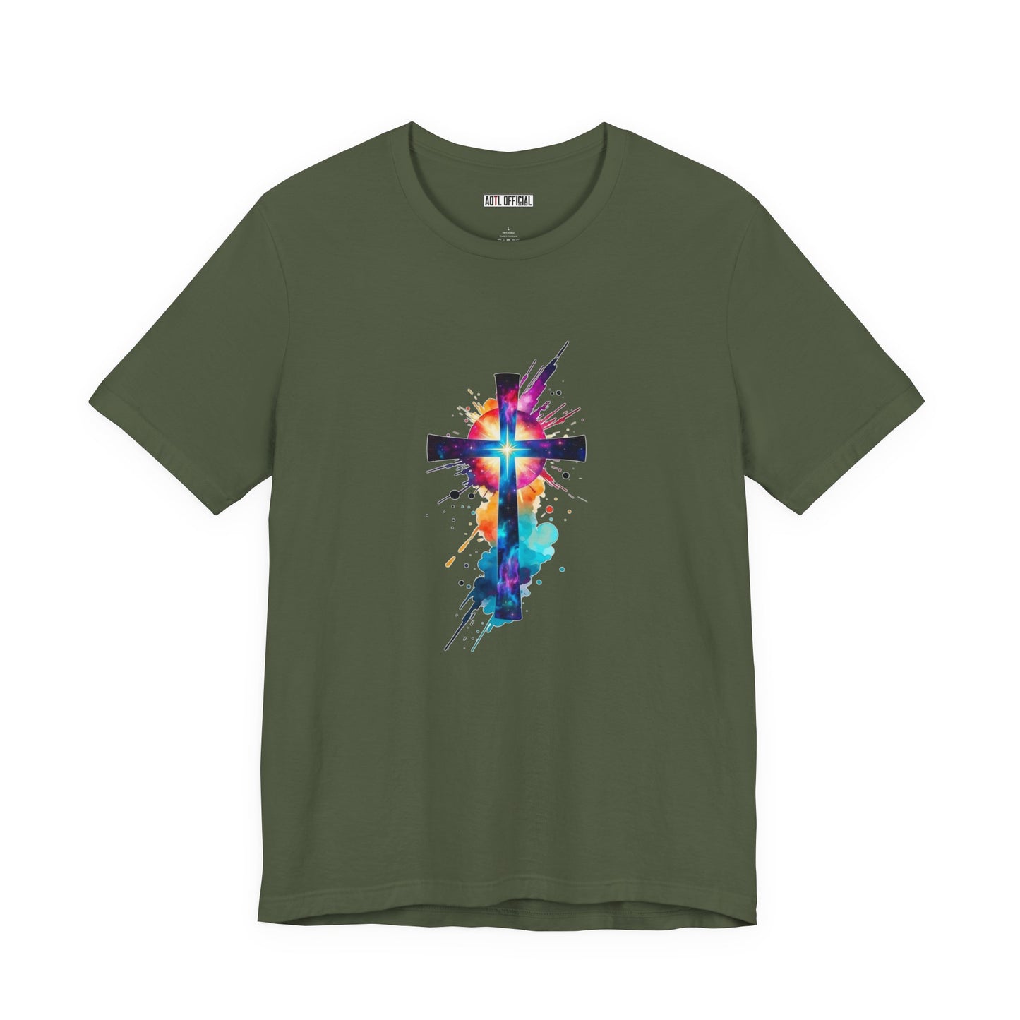 Cosmic Reverence Cross Christian Unisex Short Sleeve Tee