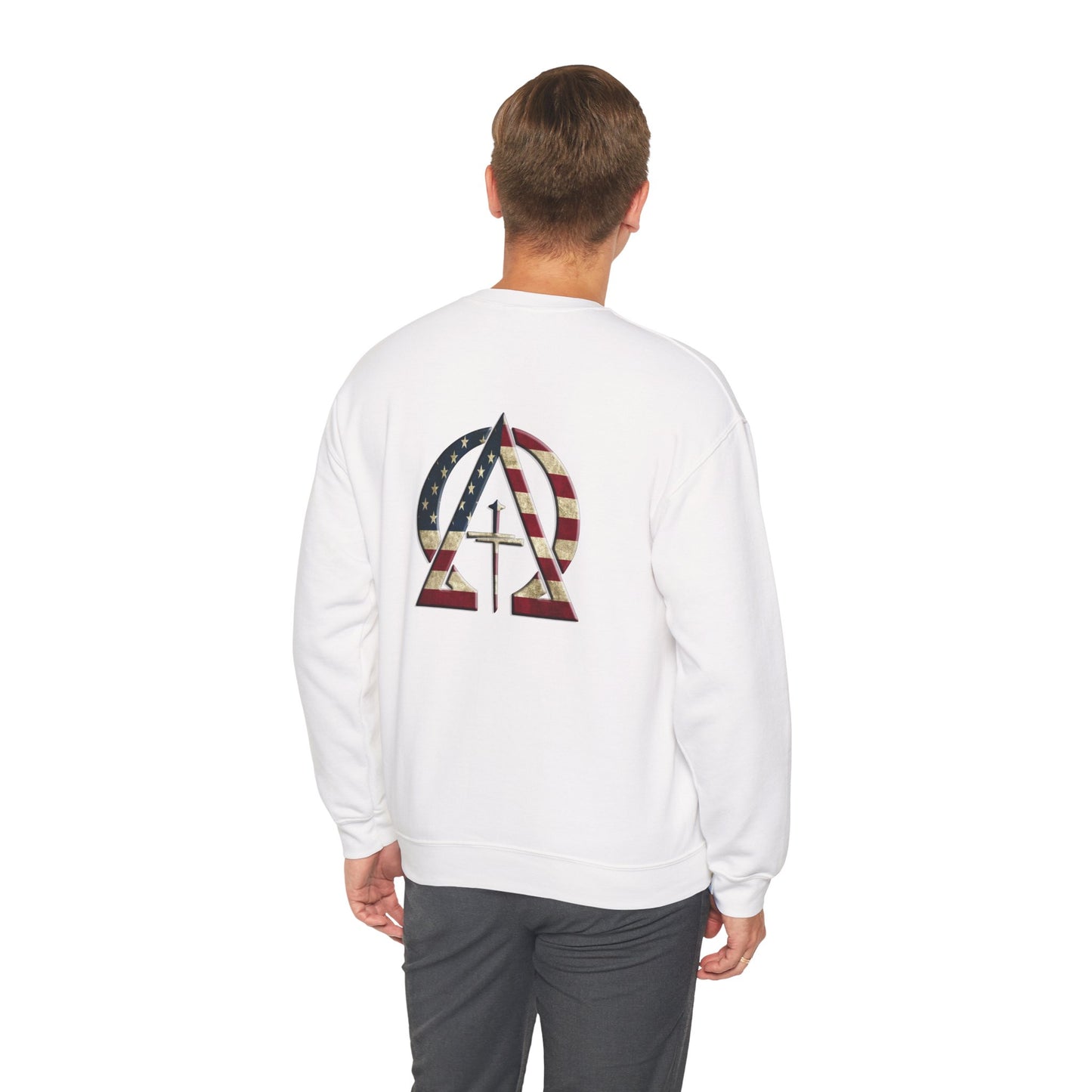 Declaring Your Destiny USA Logo/Alpha & Omega USA Unisex Heavy Blend™ Crewneck Sweatshirt