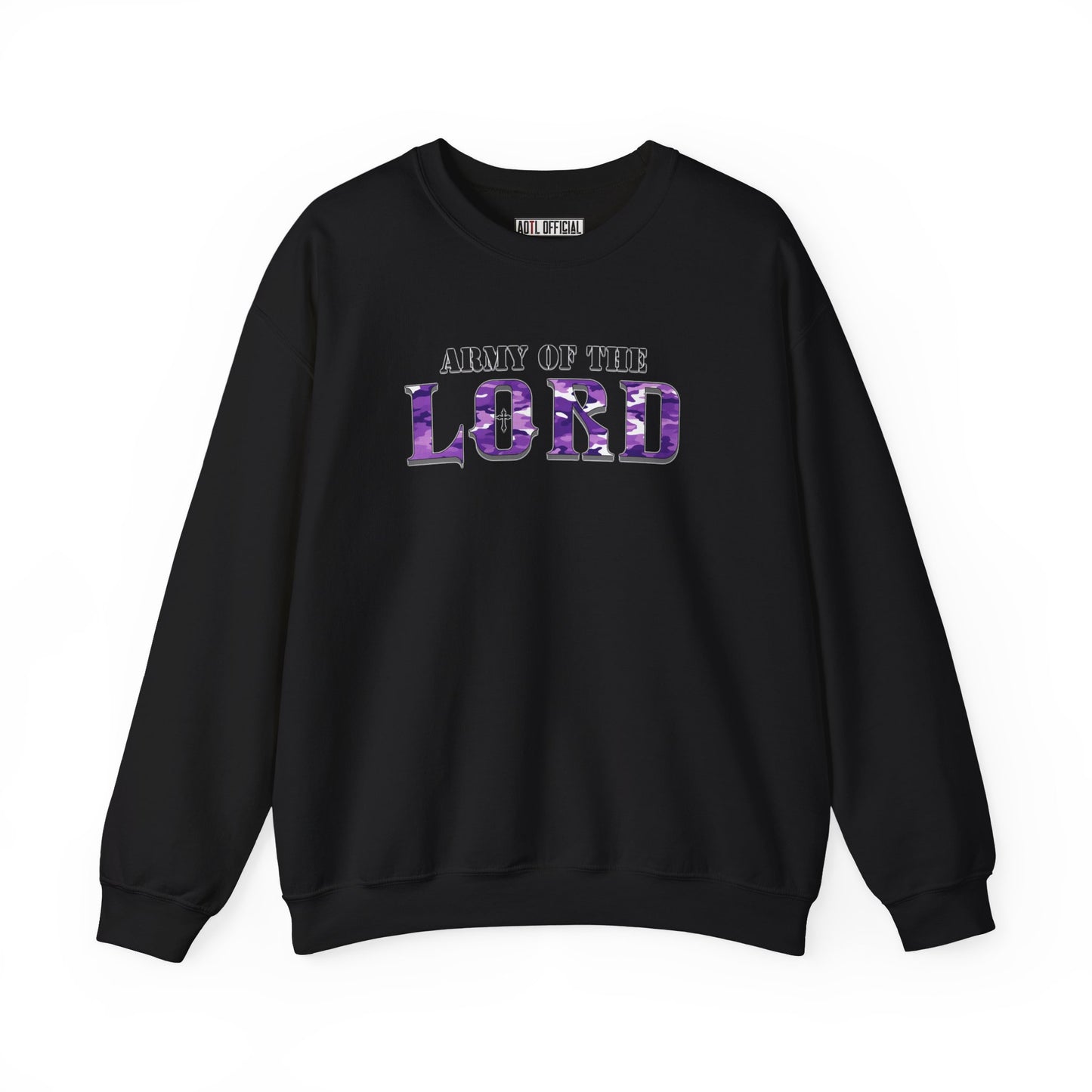 Purple Camo Army of the Lord Unisex Heavy Blend™ Crewneck Sweatshirt