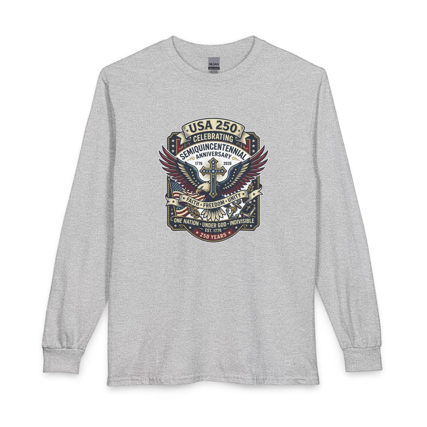 250 year Anniversary One Nation Under God V2  Christian Long Sleeve Shirt