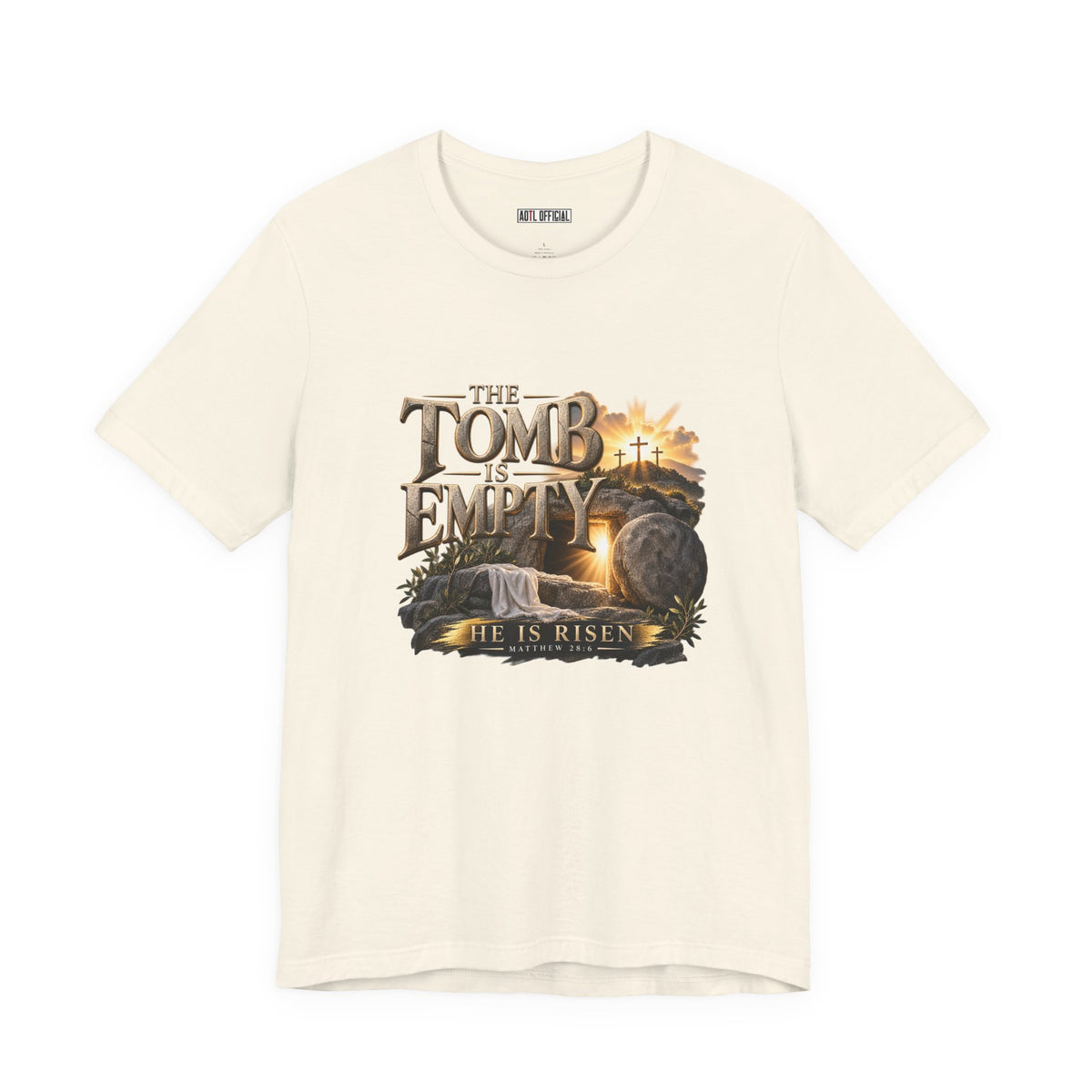 The Tomb Is Empty — Matthew 28:6 Christian T-shirt