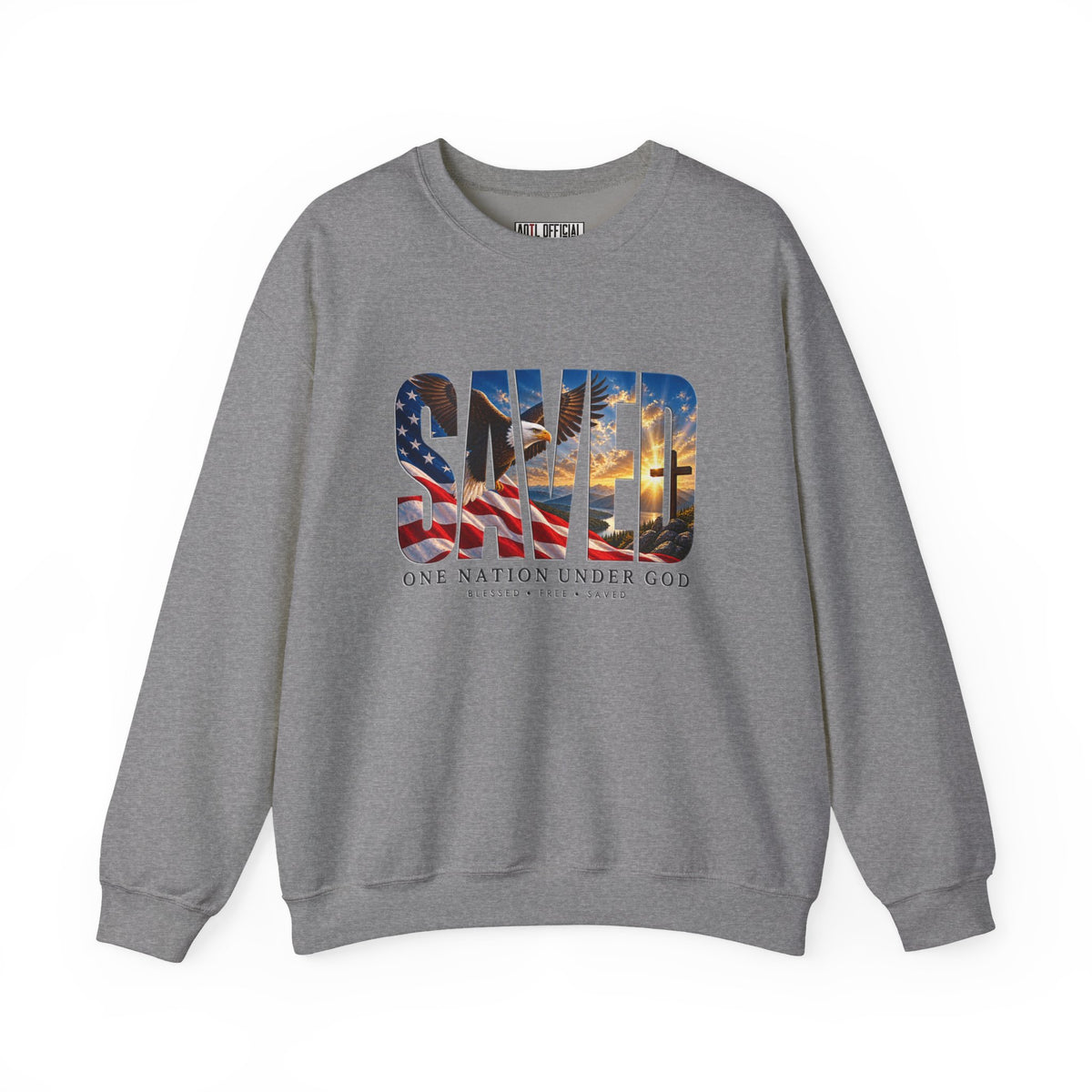 Saved-One Nation Under God Christian Sweatshirt