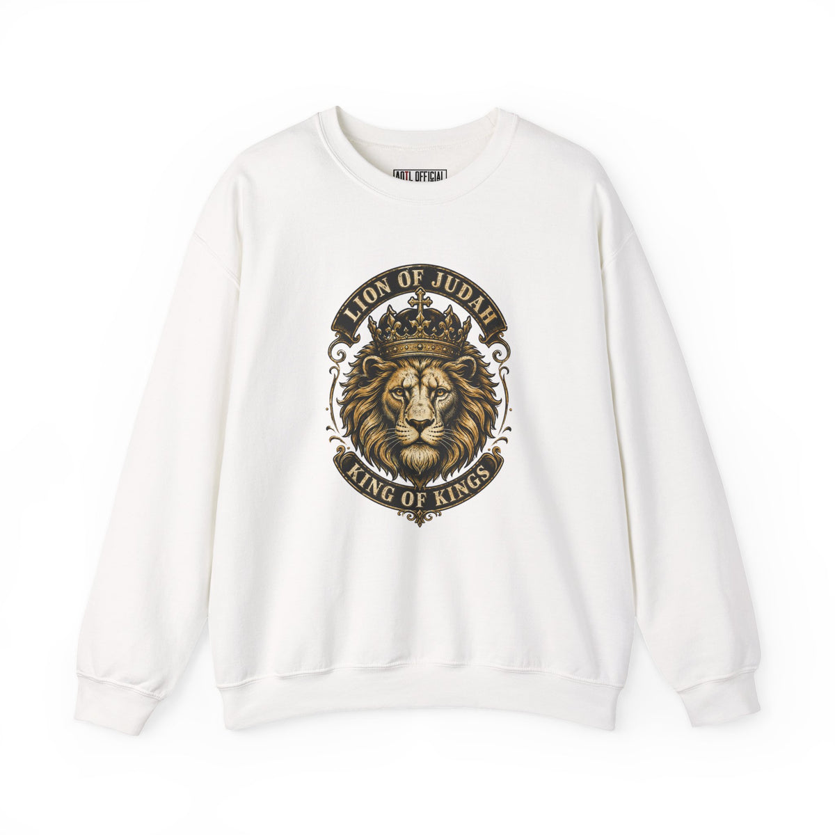 Shop the Lion of Judah – King of Kings Christian  Sweatshirt. A bold symbol of strength, royalty, and unwavering faith.